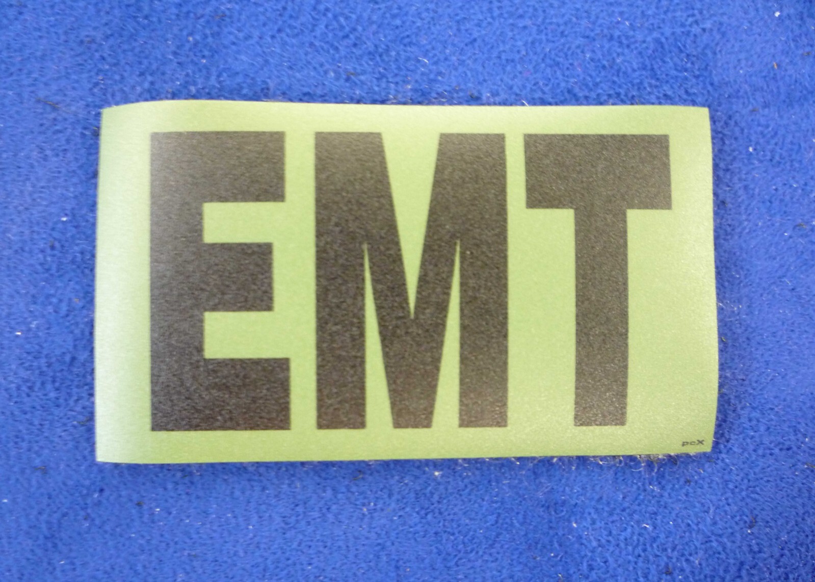 EMT BLACK ON GREEN PCX PATCH PAIR 3.5" x 2" WITH VELCRO® BRAND FASTENER