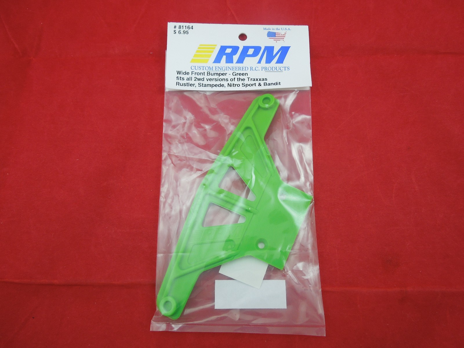 RPM WIDE GREEN FRONT BUMPER TRAXXAS STAMPEDE RUSTLER BANDIT VXL XL-5 2WD 81164