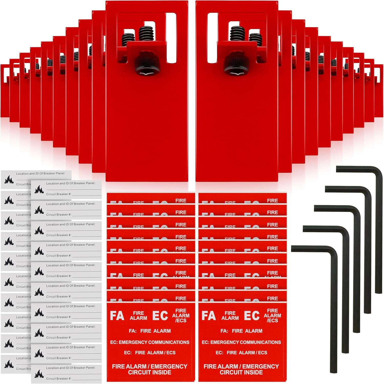 Red ELOCK-FA Fire Alarm Lockout Kit 20-Pack, E-Series Fire Safety Lock Kit fo...