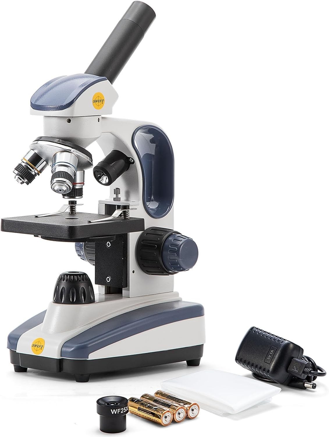 SWIFT Compound Monocular Microscope SW200DL 40X-1000X Magnification Dual Light
