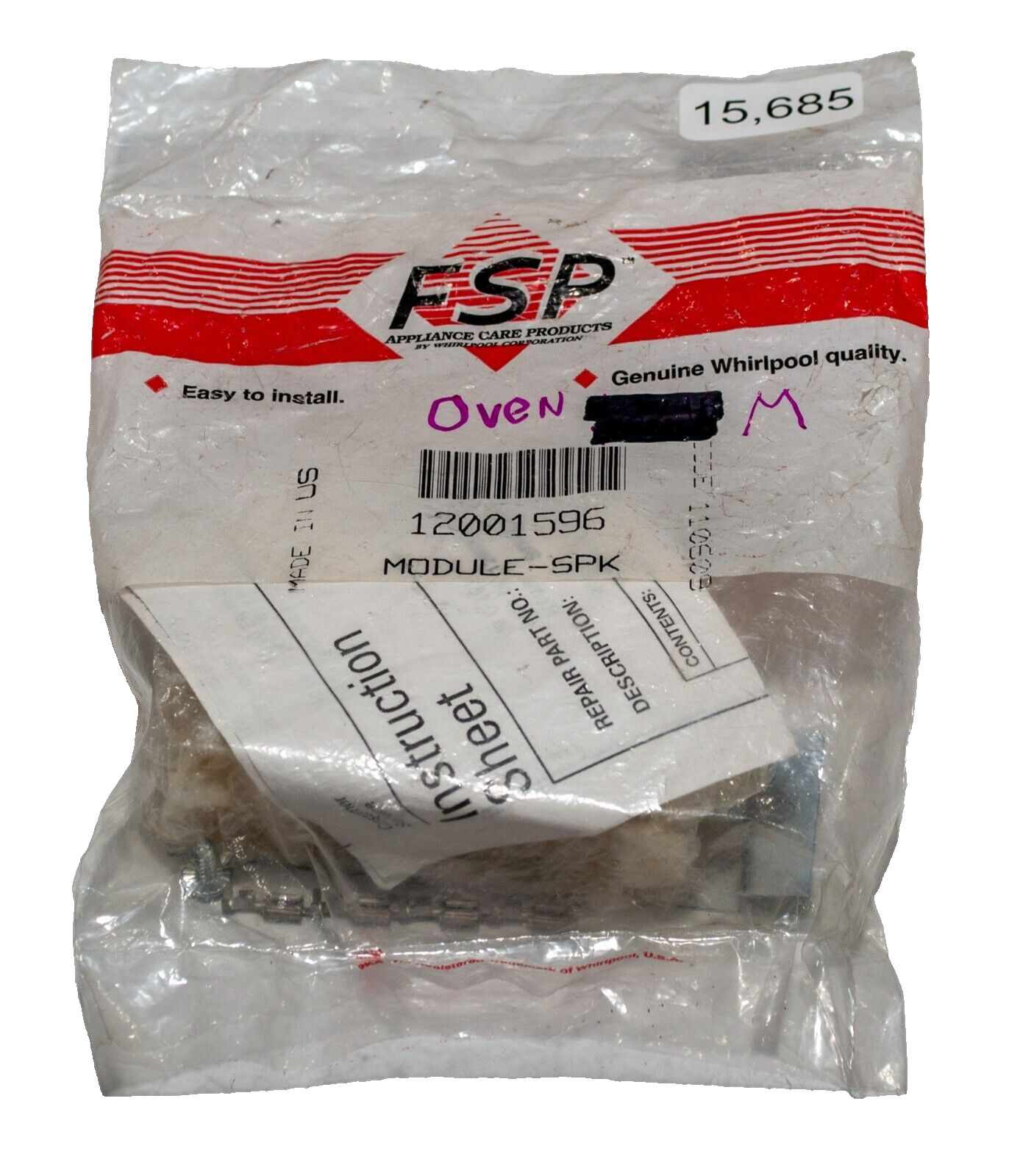 Whirlpool 12001596 Range Spark Module Kit