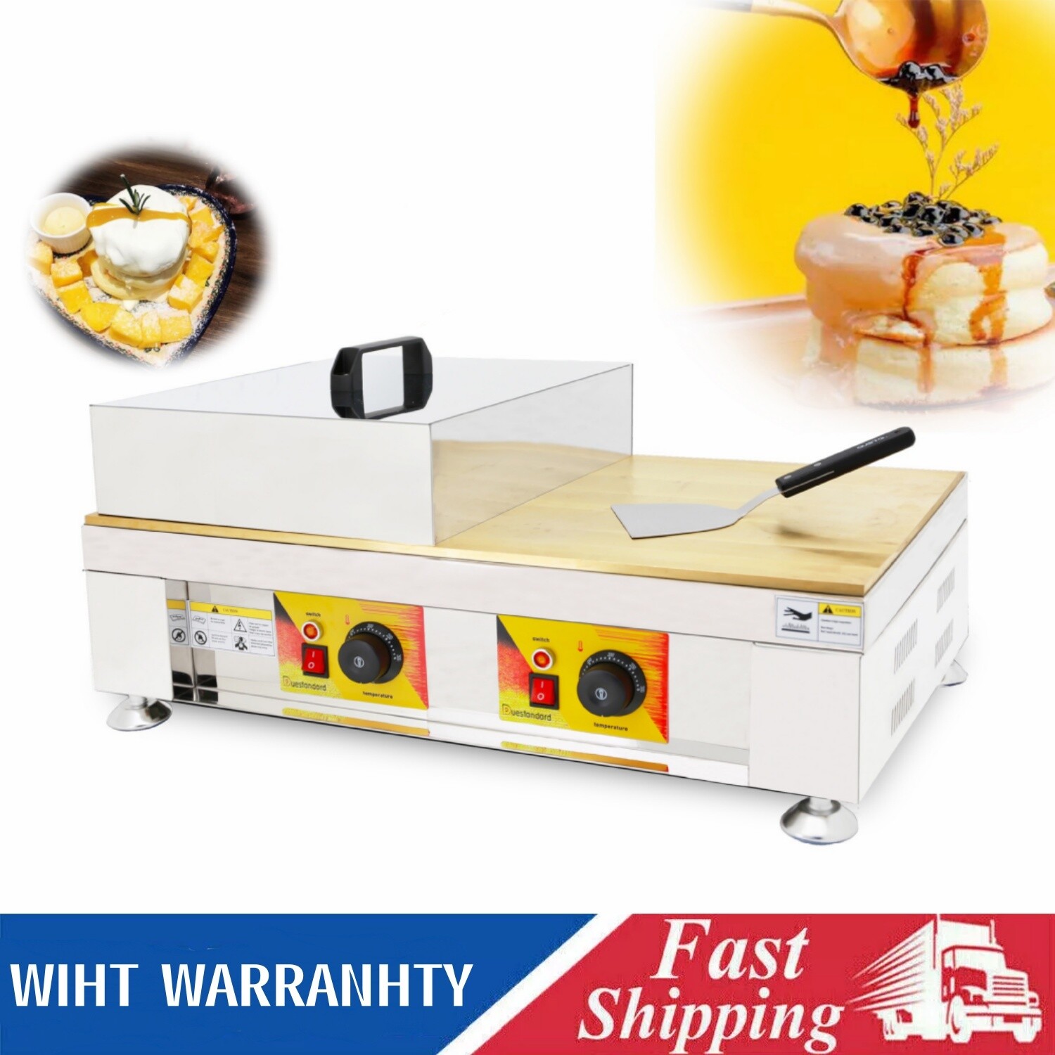 Stainless Steel Souffle Machine Flat Electric Griddle Machine Baking Nonstick