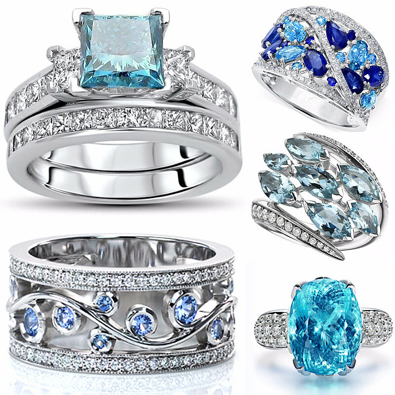 Fashion Multi-colors 925 Silver Filled Ring Women CZ Zircon Jewelry Gift Sz 6-10