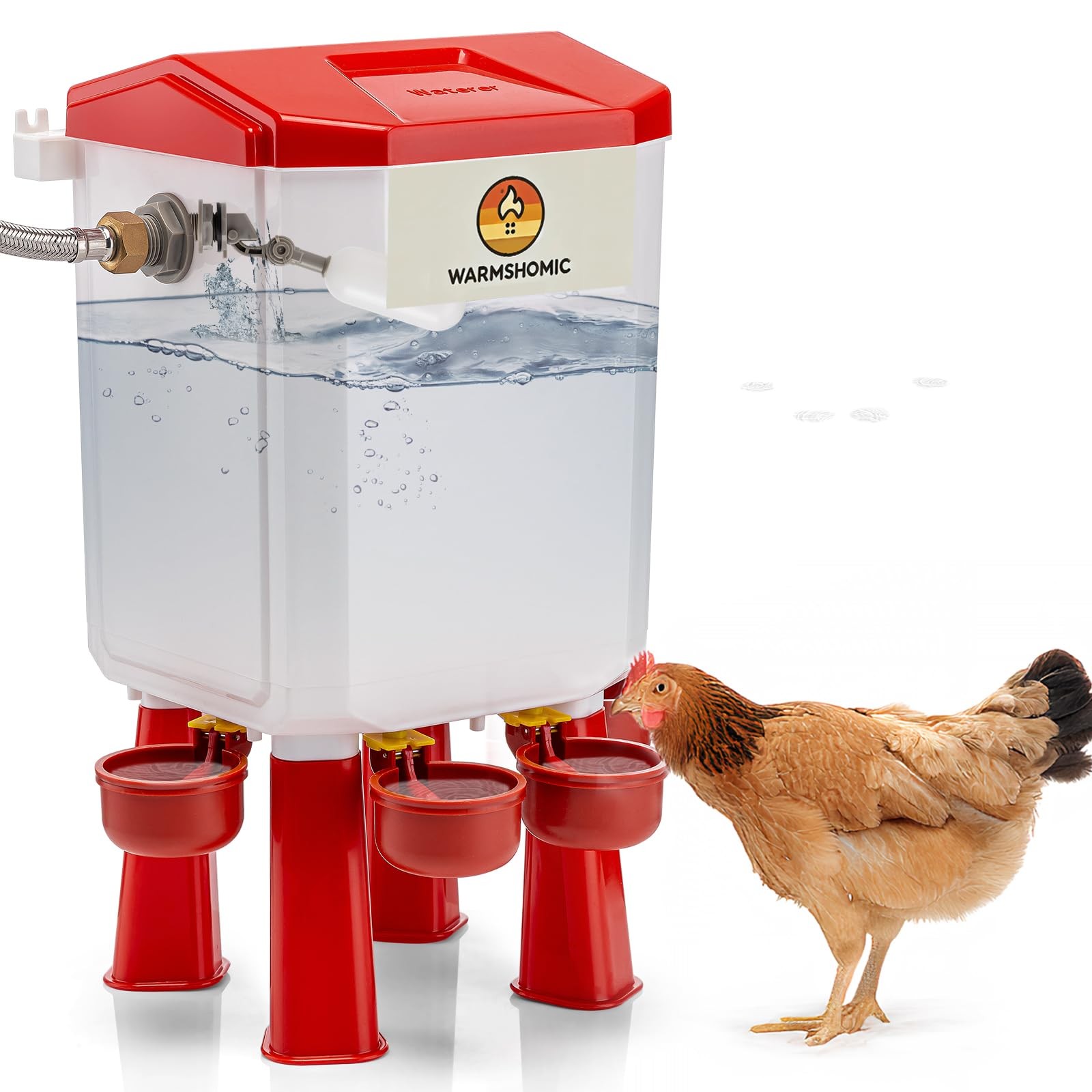 Automatic Chicken Waterer Float-Controlled Large Stainless Steel Hose Suitable