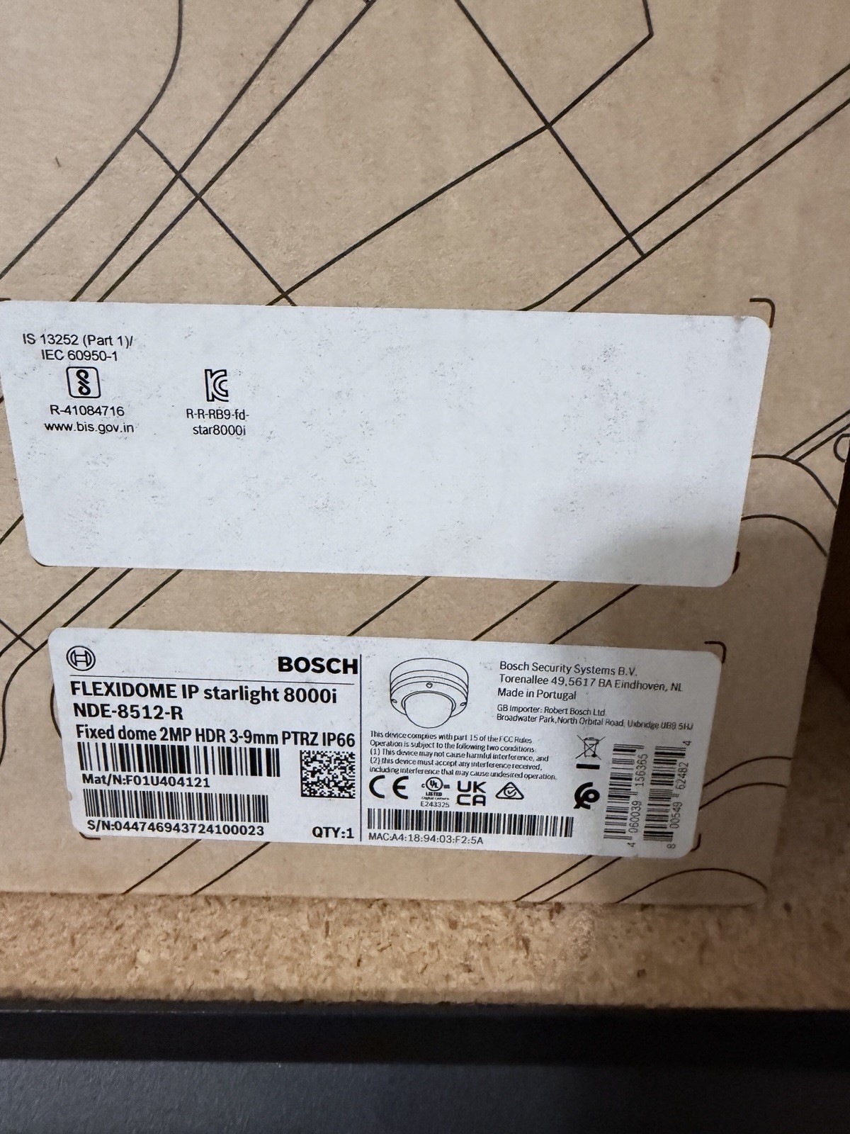 Bosch NDE-8512-R Fixed Dome Camera 2MP HDR 4.4-10mm PTRZ IP66