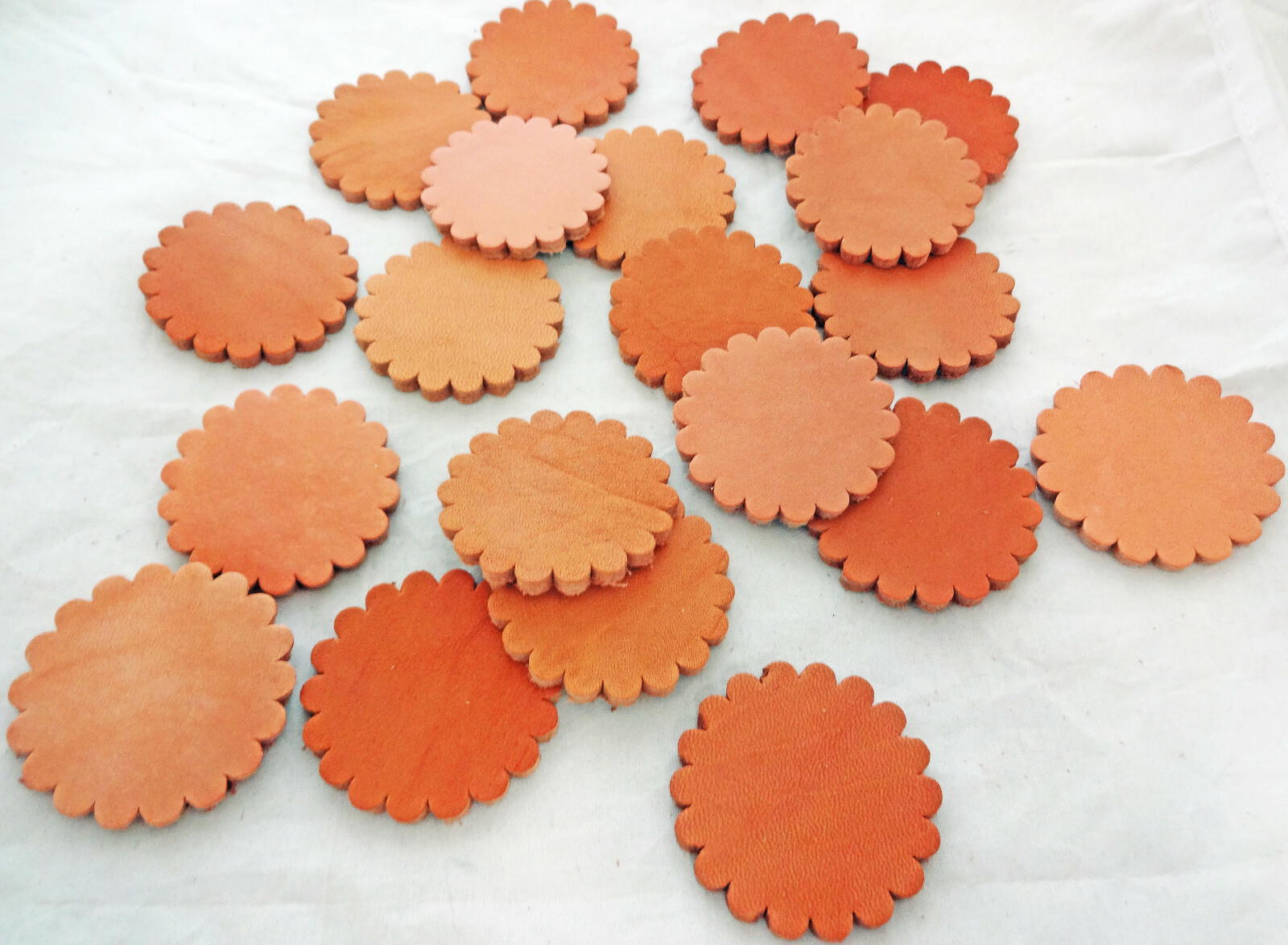 Lot of 20 Skirting Leather Conchos Scalloped Rosettes Saddle Repair Horse Tack