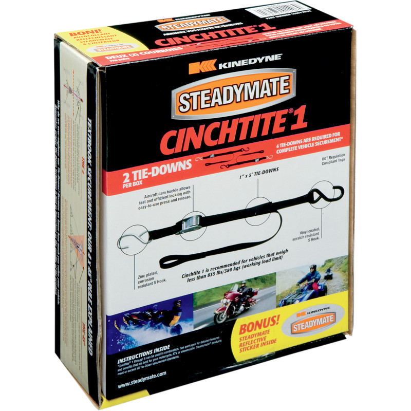 Steadymate Cinchtite 1 835 LBS 2 PACK Tie-Down Straps - 15464