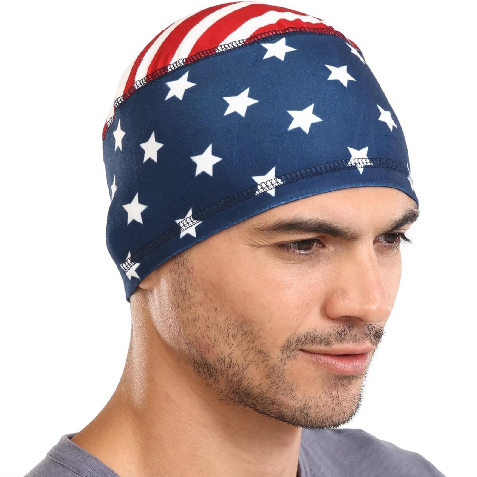 Tough Headwear Skull Cap - Caps for Men - One Size, Stars and Stripes