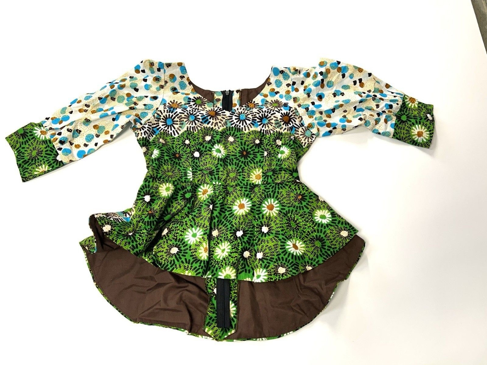 Girls African VERITABLE Wax Cotton Print Shirt No Size See Measurements