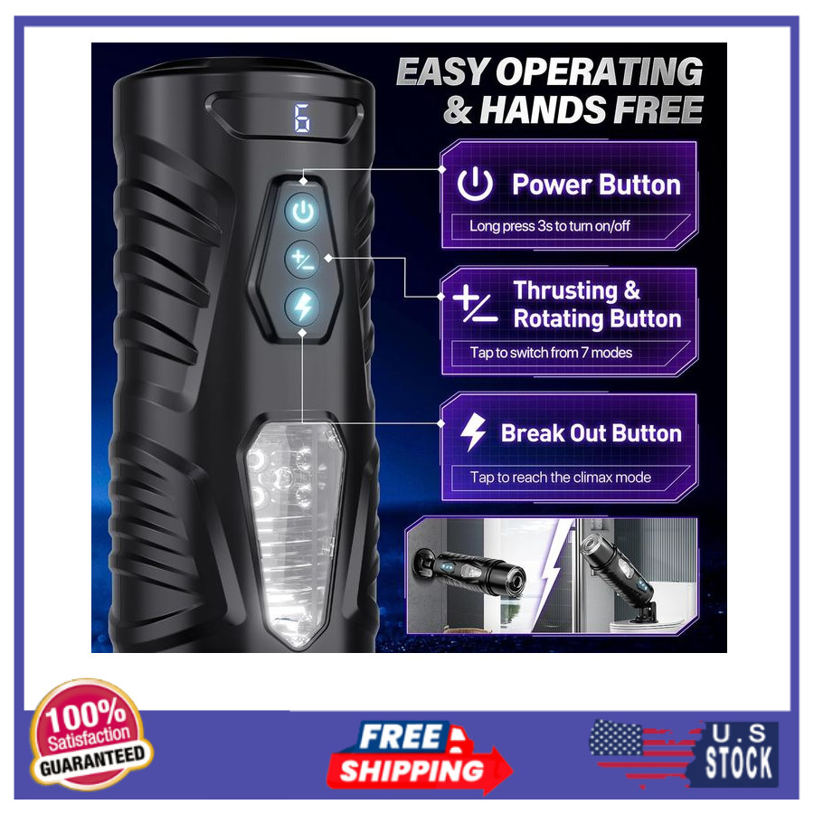 EINSEO AI Smart Men’s Massager, 7 Thrust & Rotate Modes, LCD Display Base