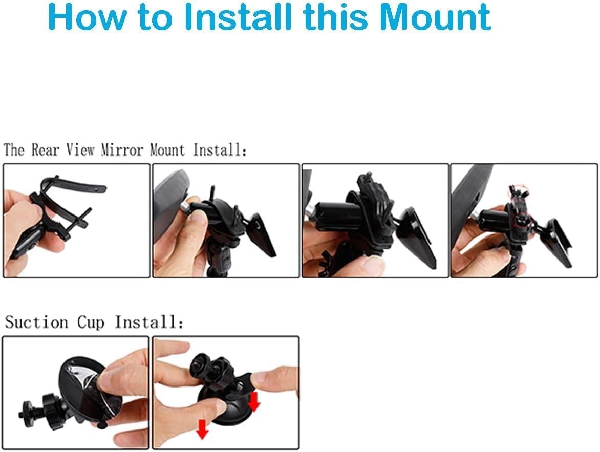 Universal Suction Cup Action Camera Mount for Safe Driving - 360° Adjustable