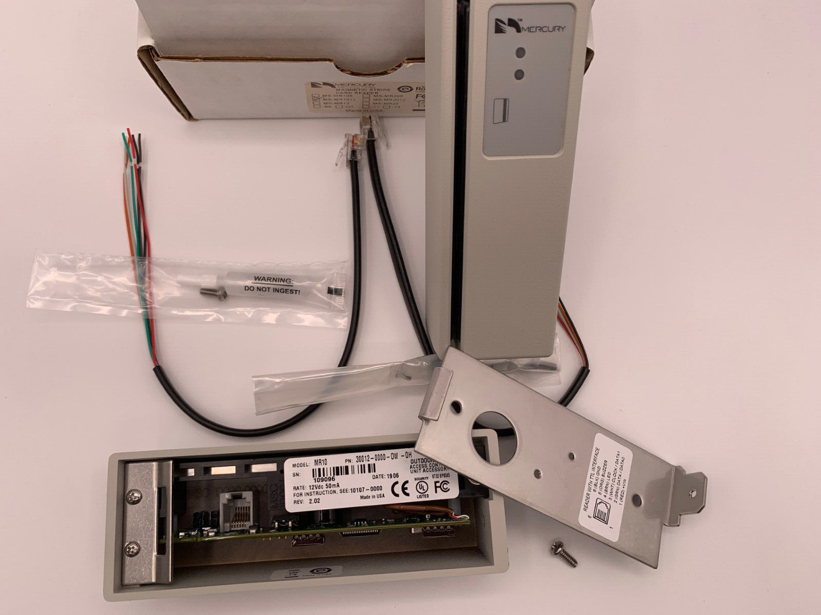 Mercury MS-MR1012 Magnetic Stripe Card Reader, (2) Pair, 12V DC, New