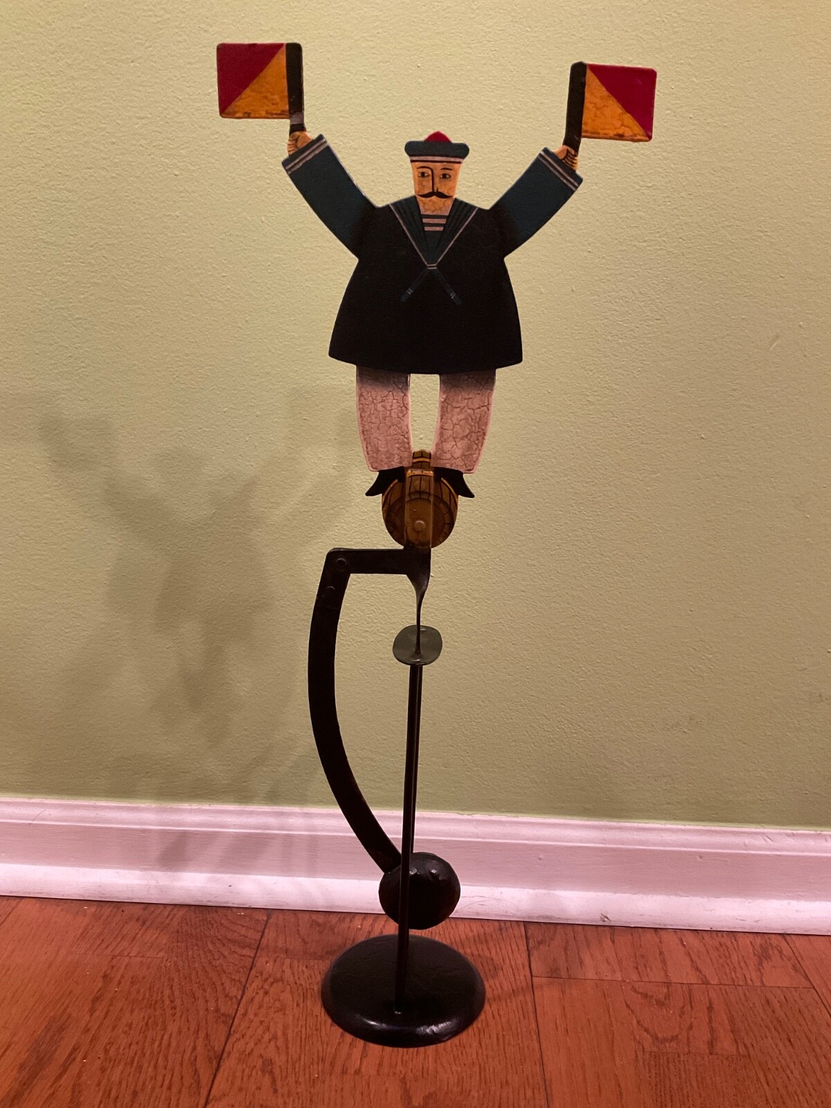 Vintage Signal Sailor Seaman Nautical Sky Hook Balance Folk Art Toy