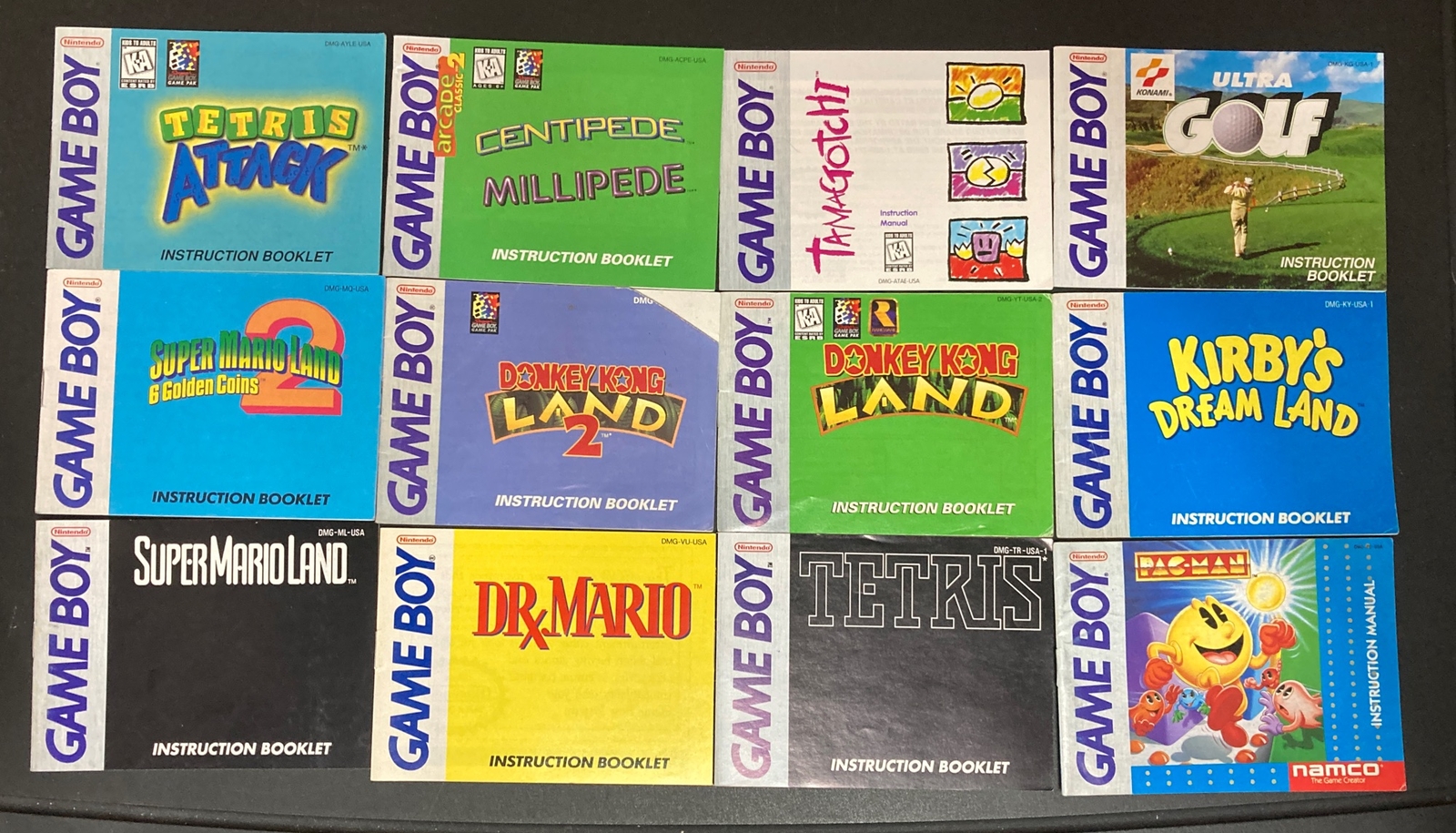 Lot Of 12x Original GB Gameboy Manuals - Booklets (Lot 2)