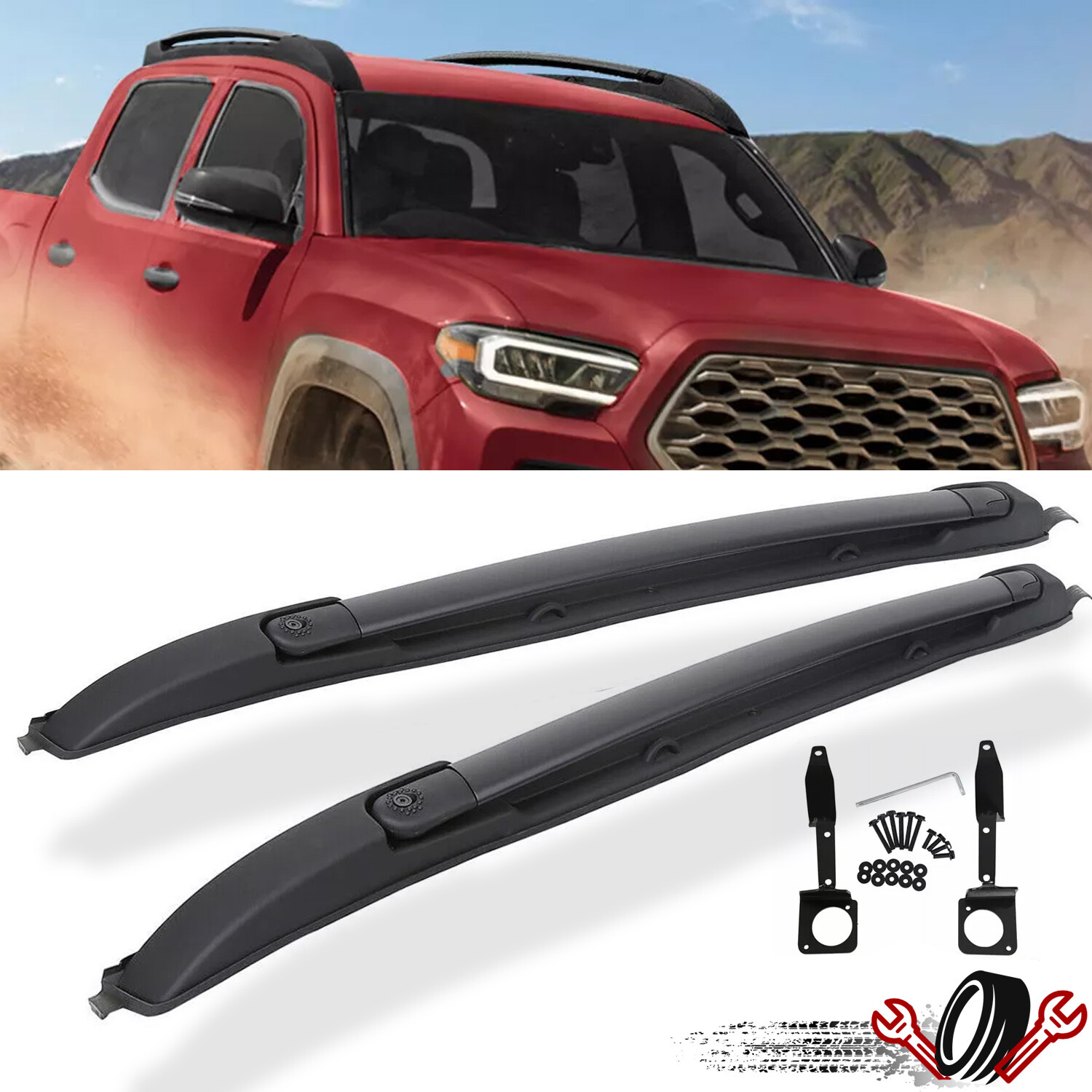 For Toyota Tacoma Double Cab Roof Rack Cross Bar Side Rail Luggage Carrier 05-23