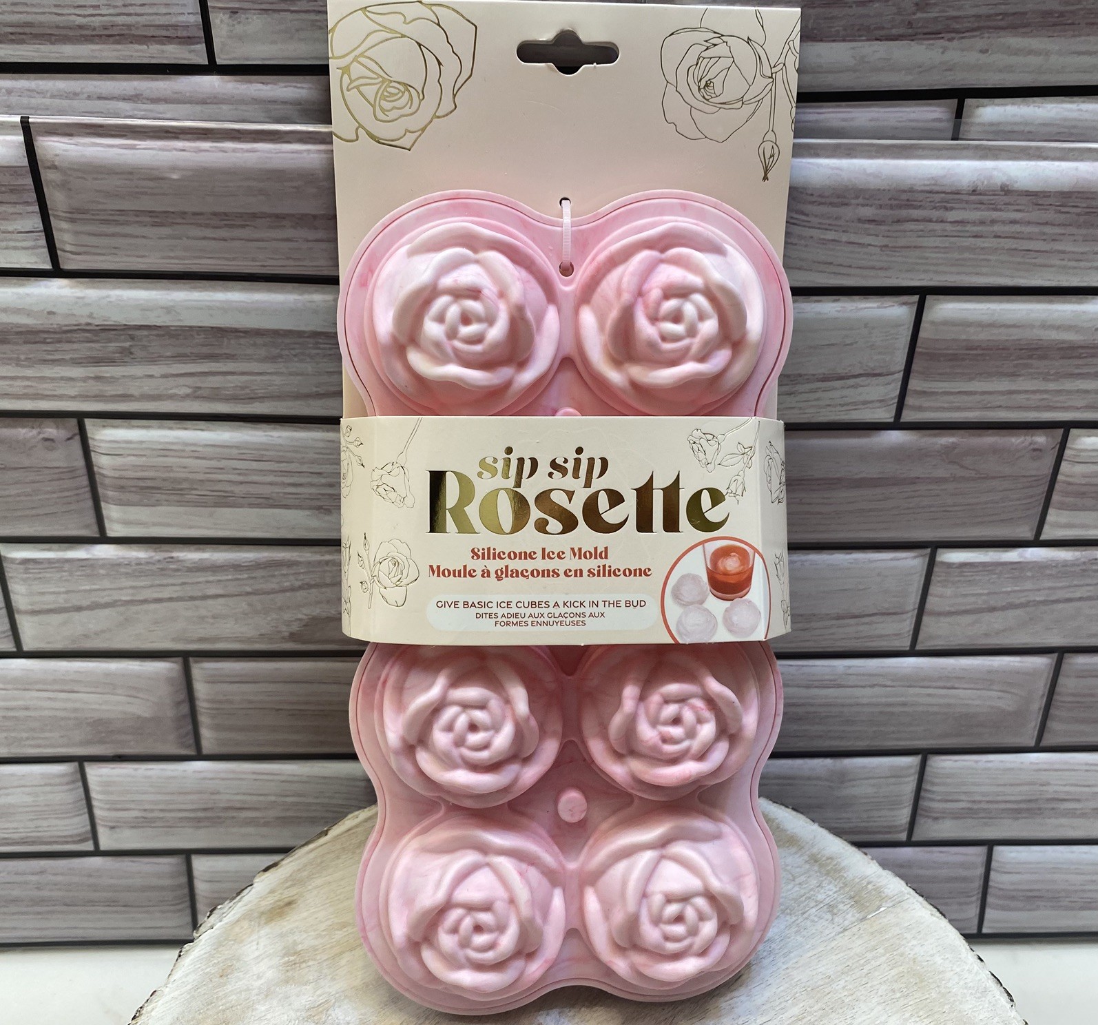 Sip Sip Rosette ❤️Rose shaped Silicone Ice  mold Pink BPA Free DIY NWT