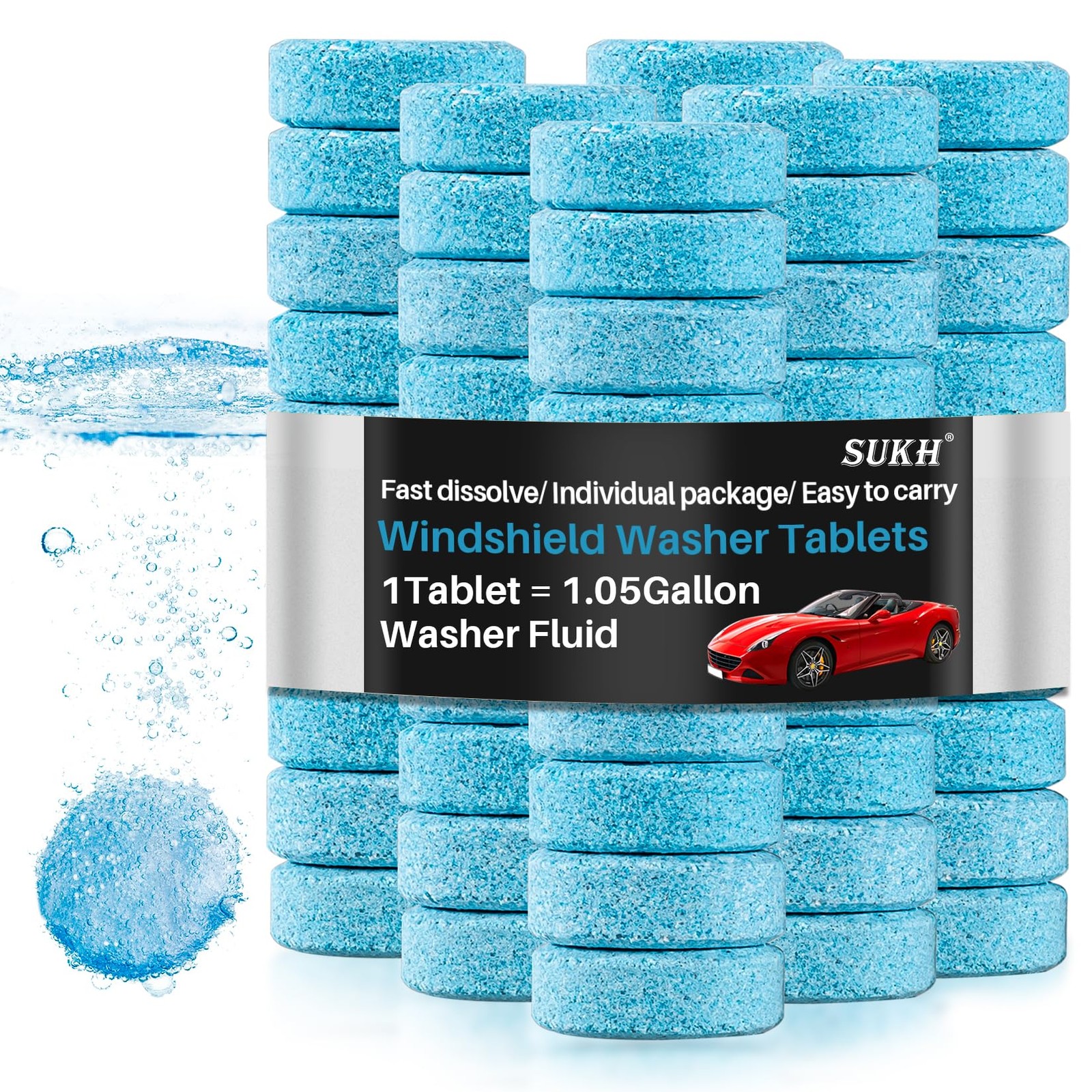 Sukh 400 Car Windshield Washer Tablets - 1 Count (Pack of 400)