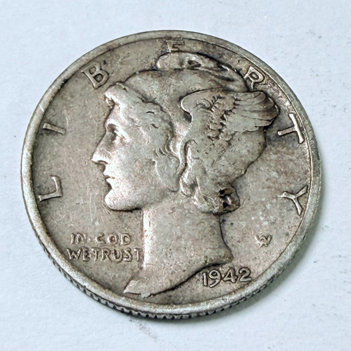 1942-S MERCURY DIME, 90% SILVER, EXTRA FINE DETAILS FREE SHIPPING #9256