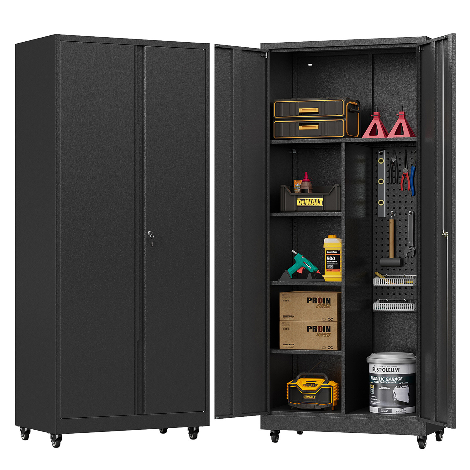 Rolling Tool Chest Tool Cabinet Storage Box Tool Garage Storage Cabinet w/ Lock