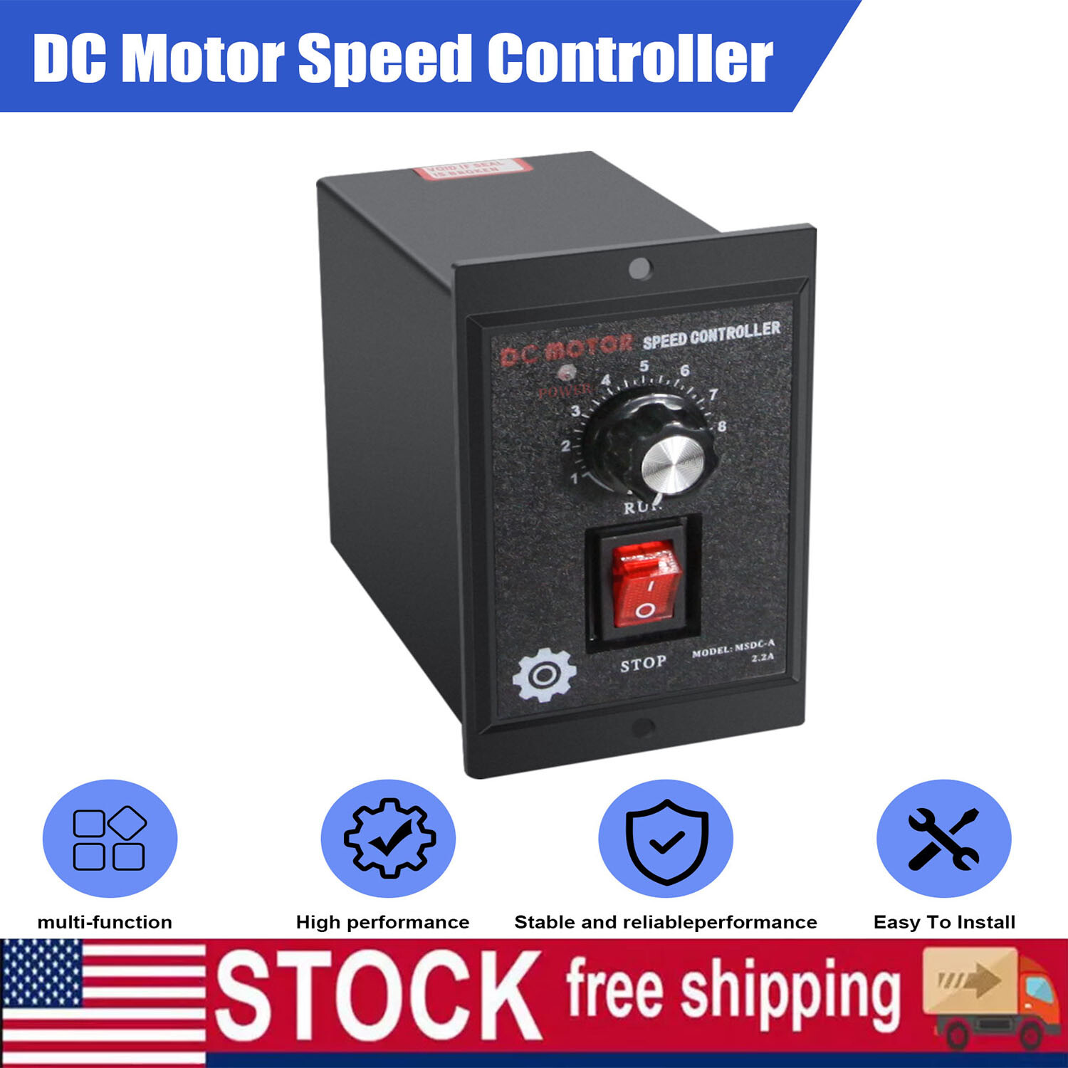 US 500W DC Motor Speed Controller AC 110V to DC 90V Forward Reversible Regulator