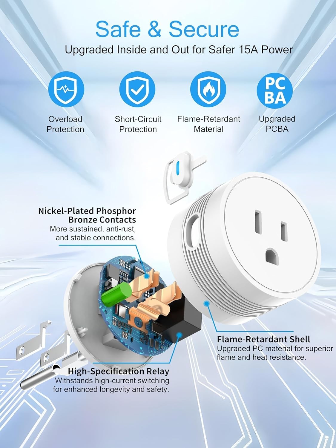 Indoor Smart Plug 2025: 15A Voice-Activated Outlet for Efficient Power Use