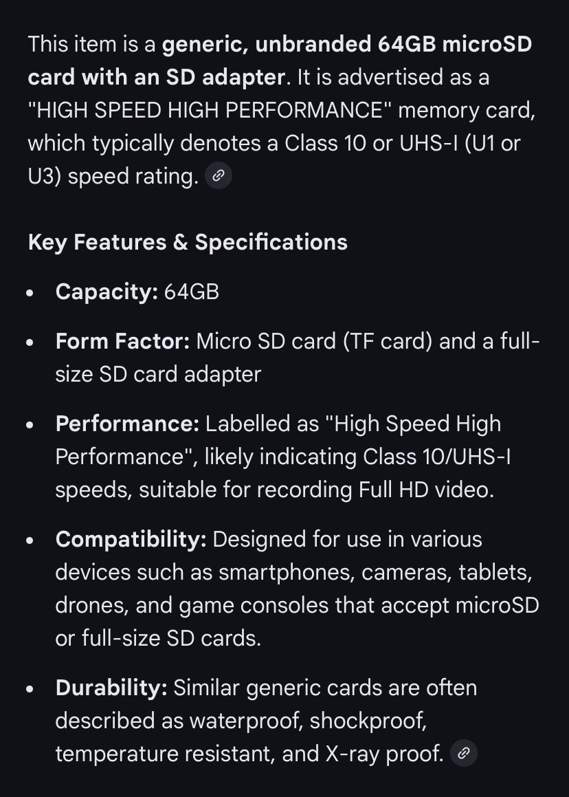 Memory Card 64gb, NEW, High Speed/High Performance