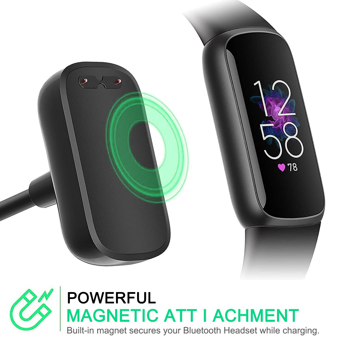 Magnetic Charging Cable for Fitbit Luxe Charge 5, 50cm Replacement Cord 2-Pack