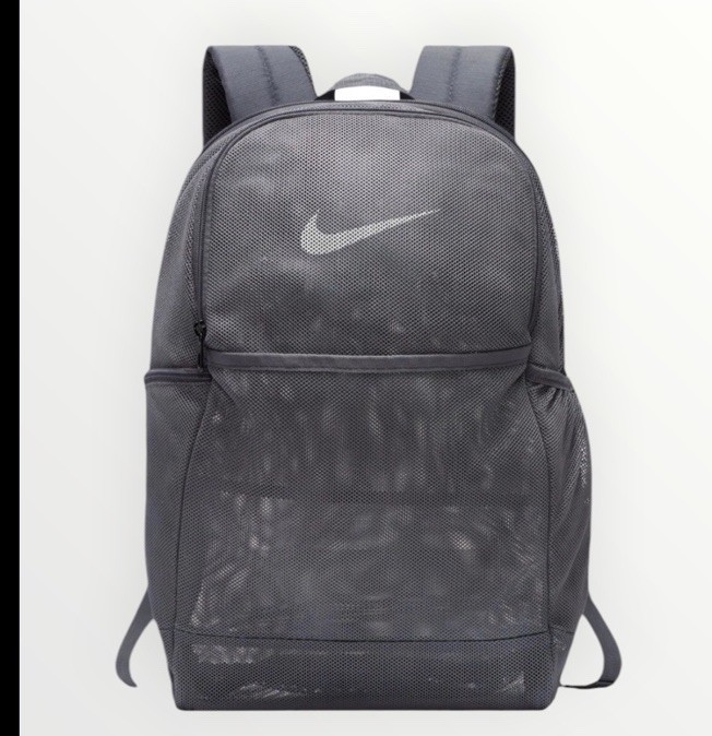 New Nike Brasilia Mesh Backpack 9.0, Gray 26L