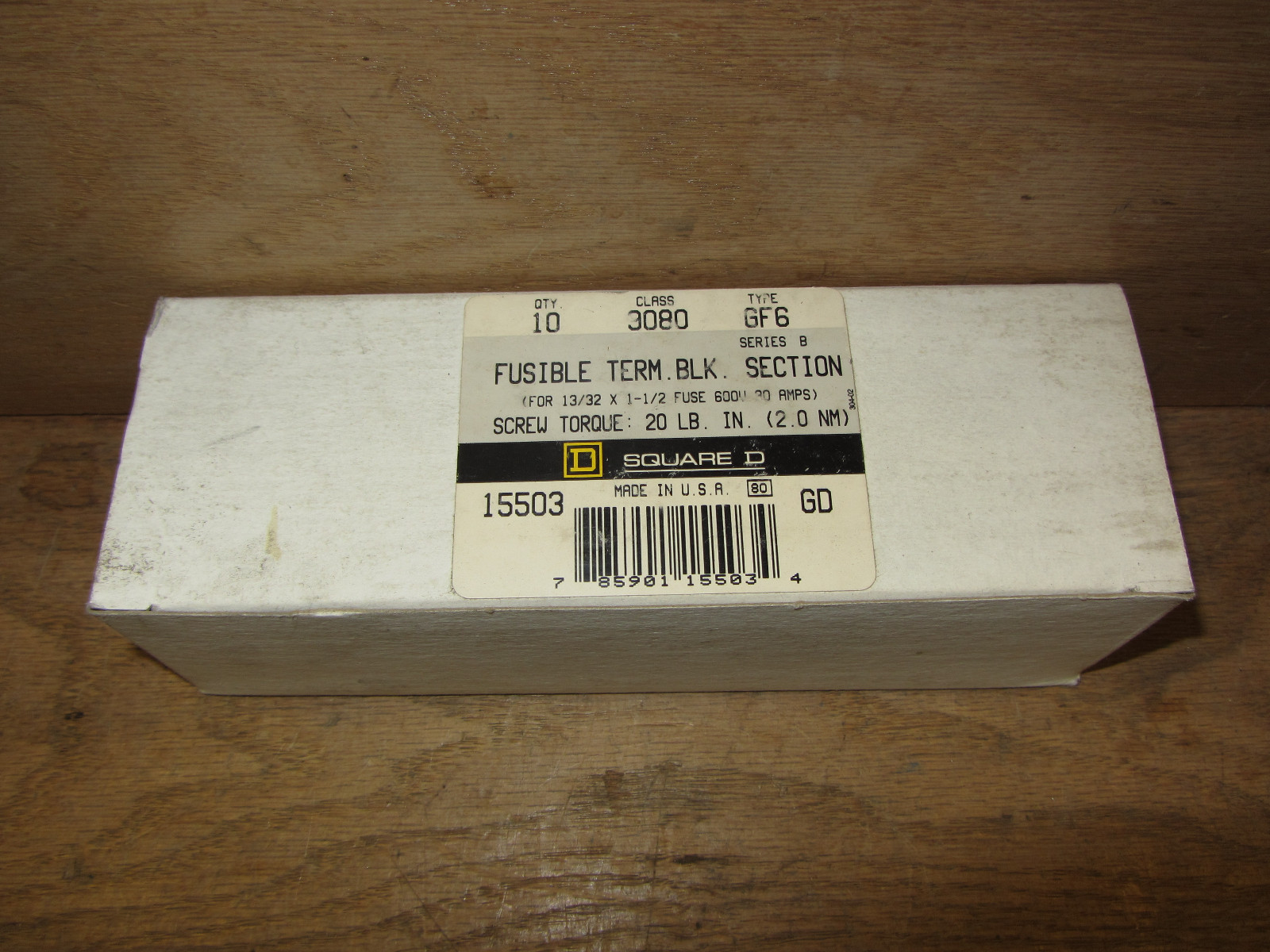 Square D 9080-GF6 Fusible Terminal Block Box of 10 15503 New in Box CSQ