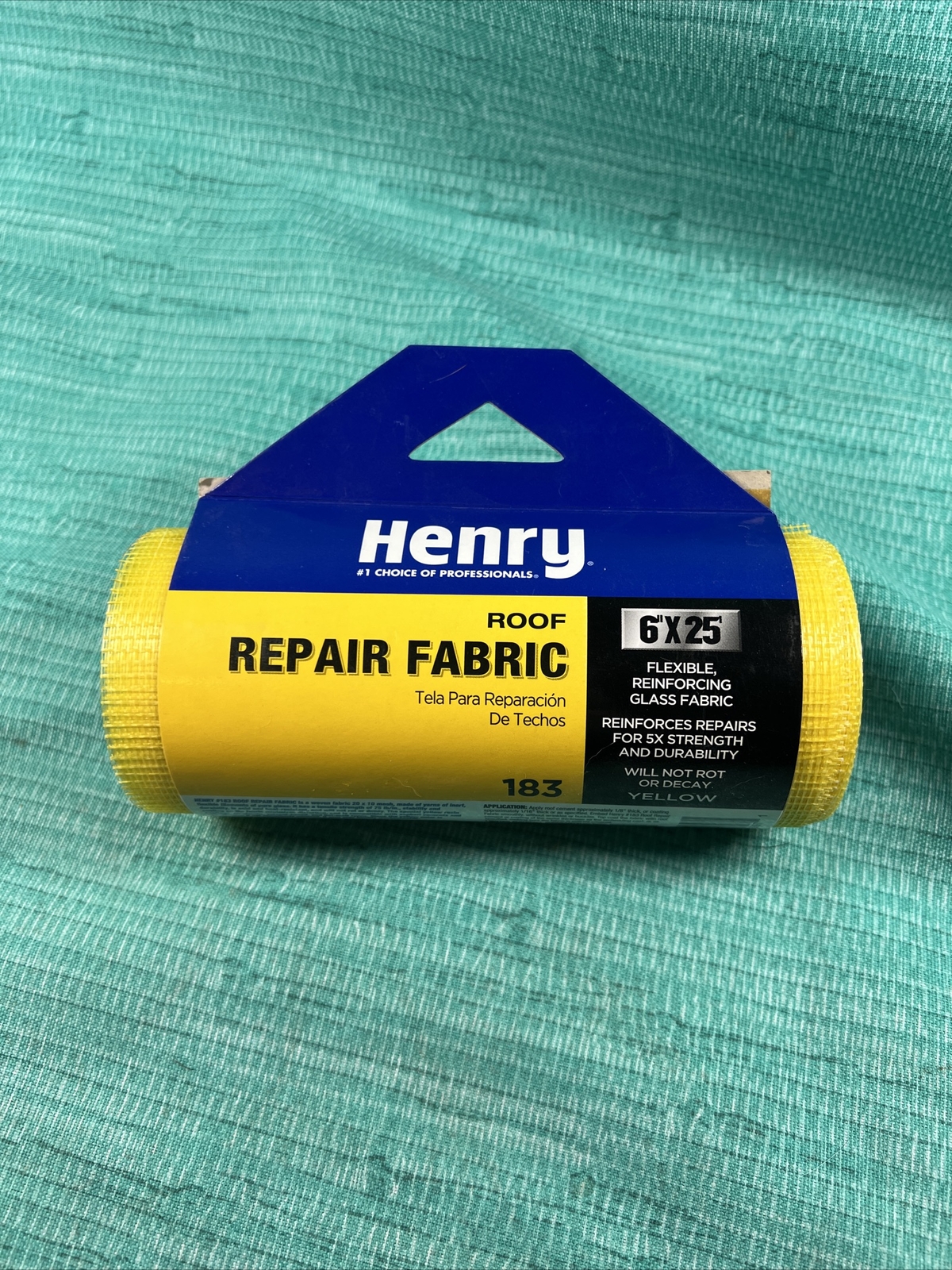 HENRY HE183196 Roof Repair Fabric,6in x 25 ft/roll