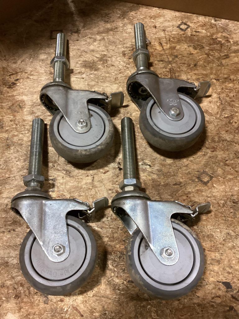 Blickle 4" Thermoplastic Rubber Swivel Caster Wheel with Brake -Lot of 4