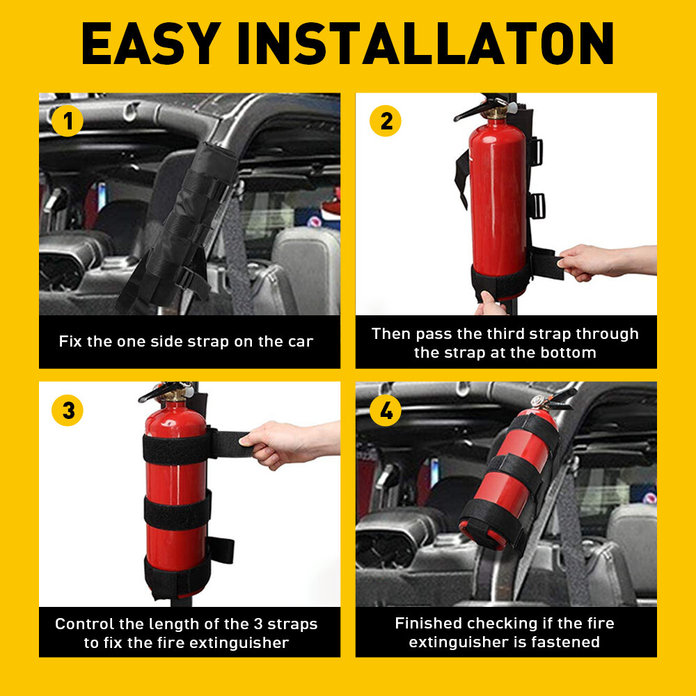 Car Roll Bar Fire Extinguisher Holder Mount Bracket Adjust 2.3-3.4" Universal US