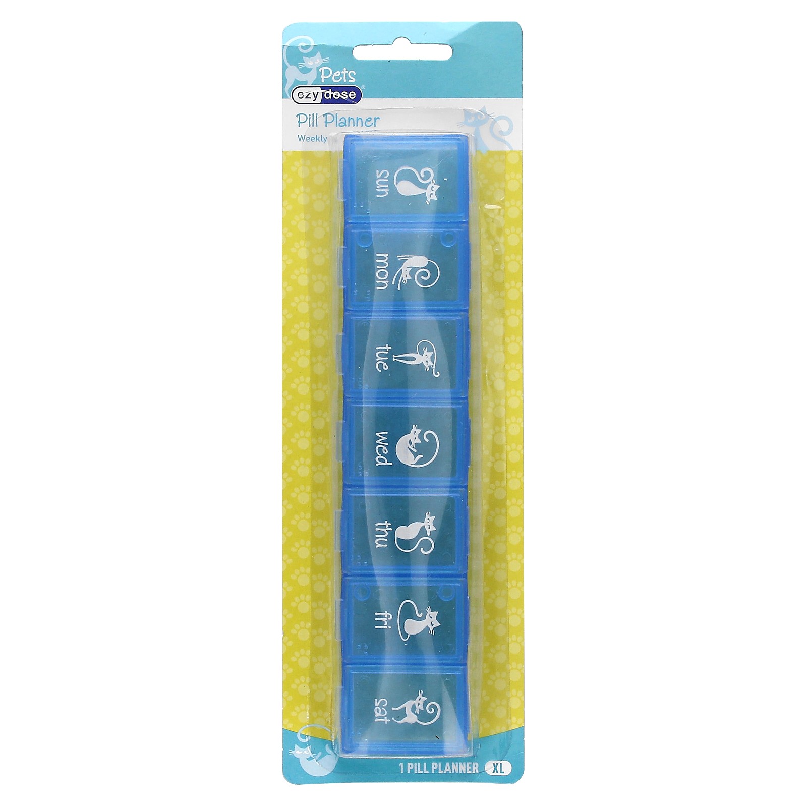 Pets, Weekly Pill Planner, Cats, XL, 1 Count
