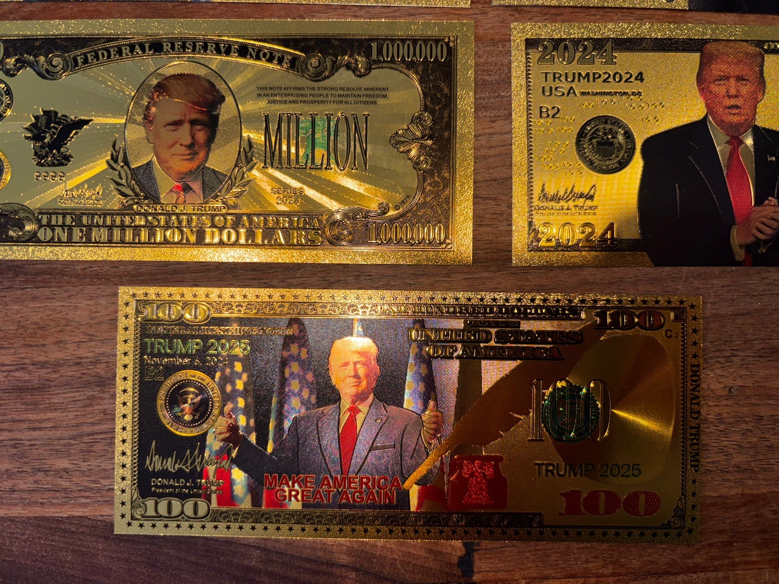 Donald Trump 24k Gold Foil Bank Note - Set of 5