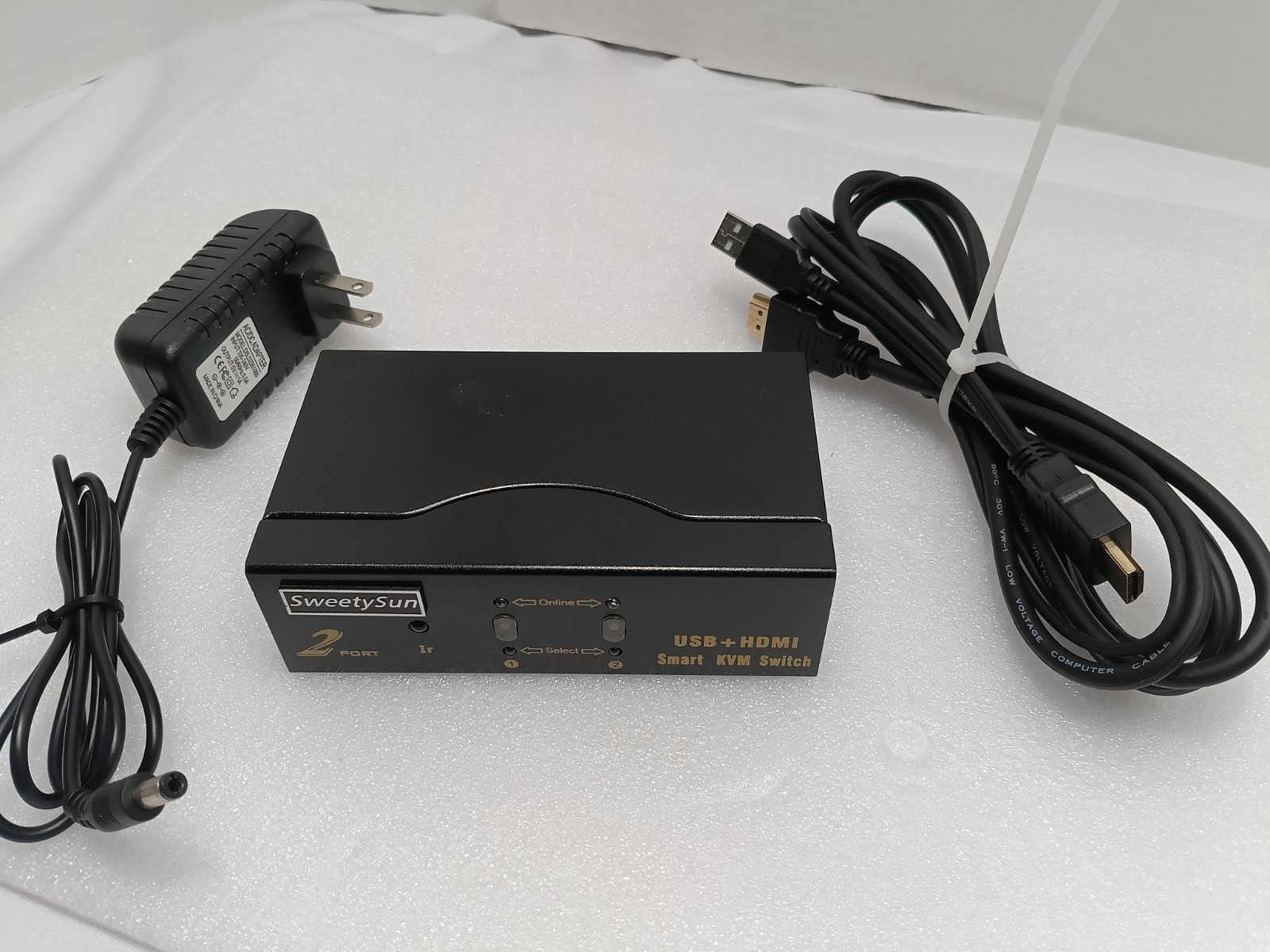 SweetySun 2 Port USB+HDMI Dual Monitor Smart KVM Switch VGA/DVI/HD/DP