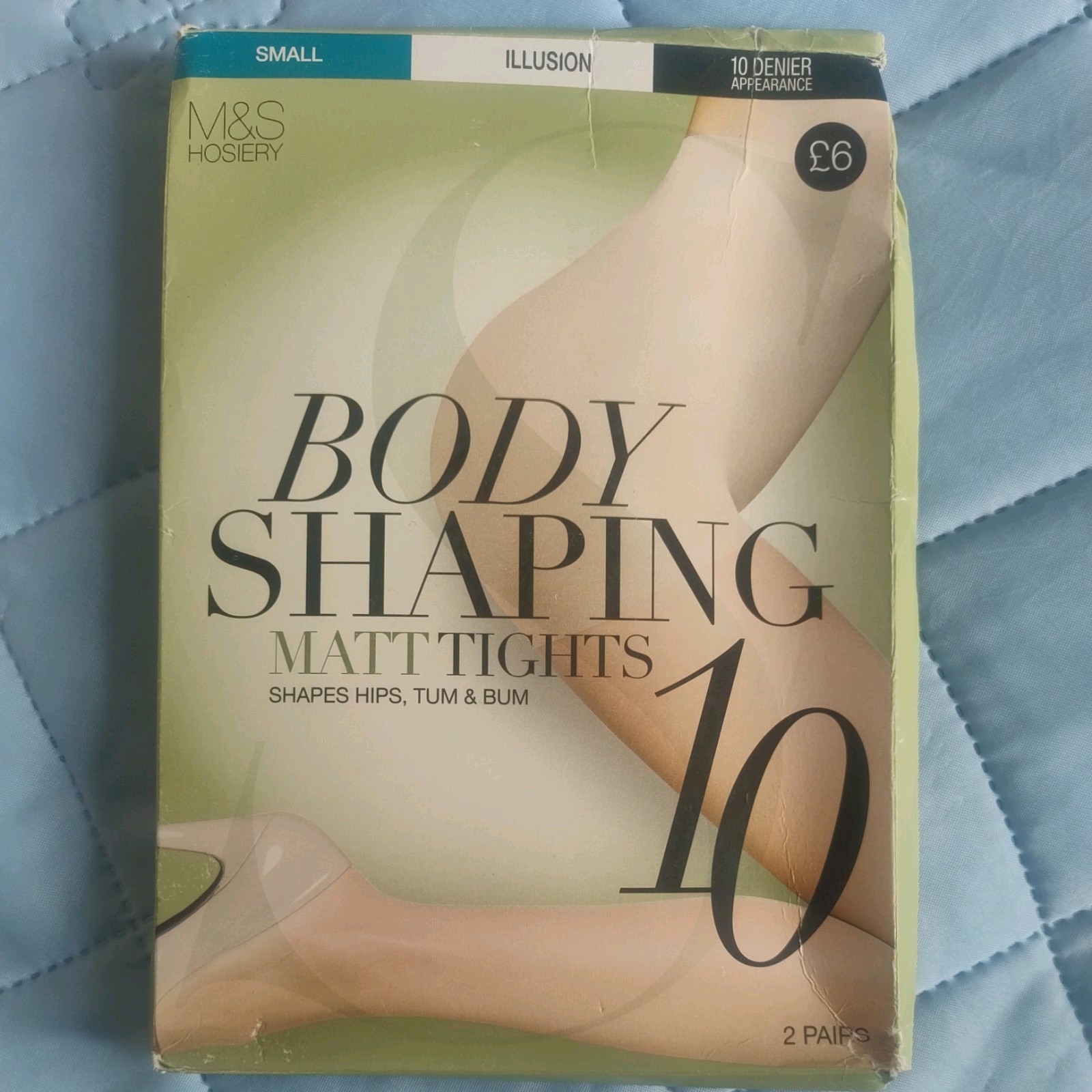 M&S 10 Den Bodyshaping Matt Tights, Size Small in Illusion 2 x Pack