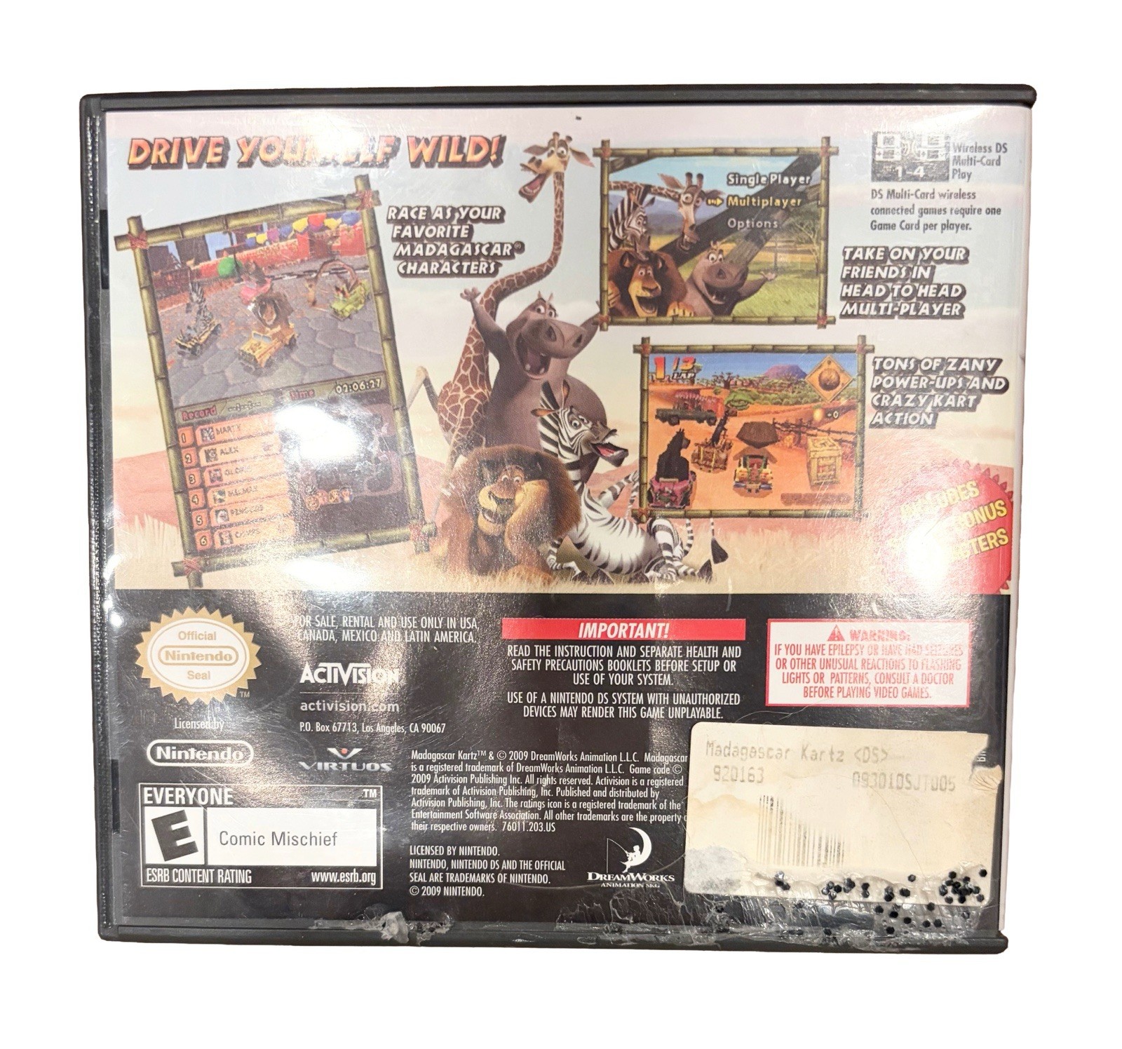 Madagascar Kartz Nintendo DS CASE ONLY- No Cartridge