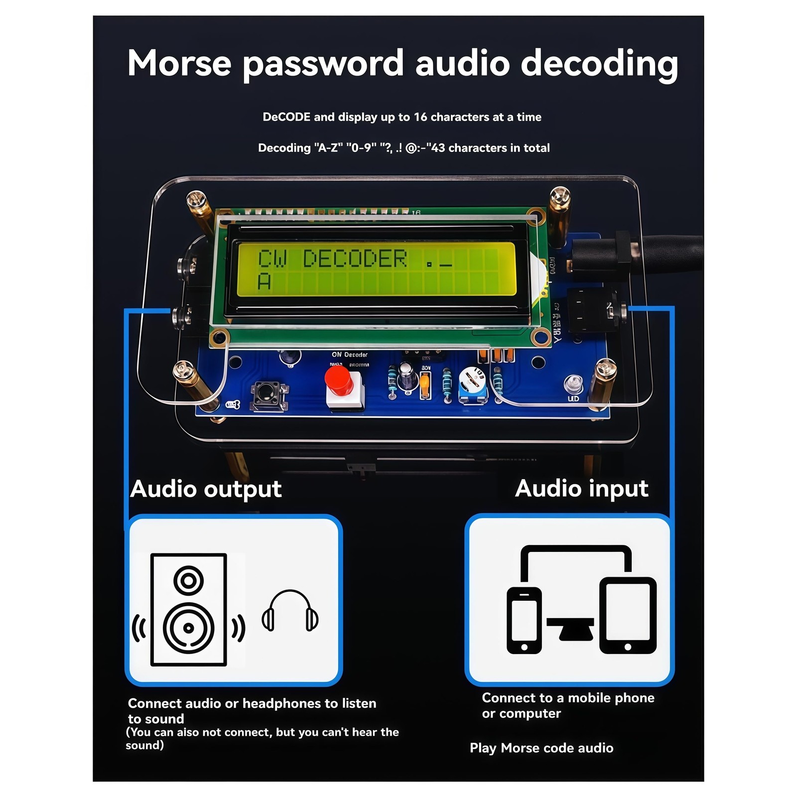 Trainer Morse Training Morse Decoder Components DIY Electronic Component Kit ...