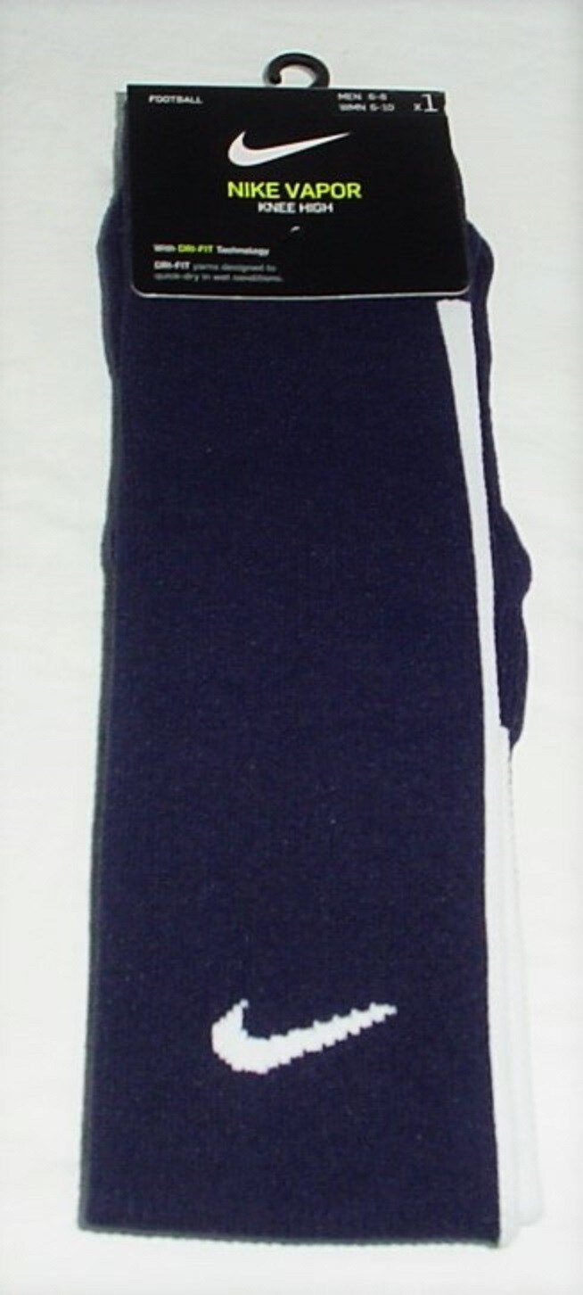 Nike Vapor Football Knee High Socks Blue Size M (Men 6-8 Wmn 6-10) New 1 Pair