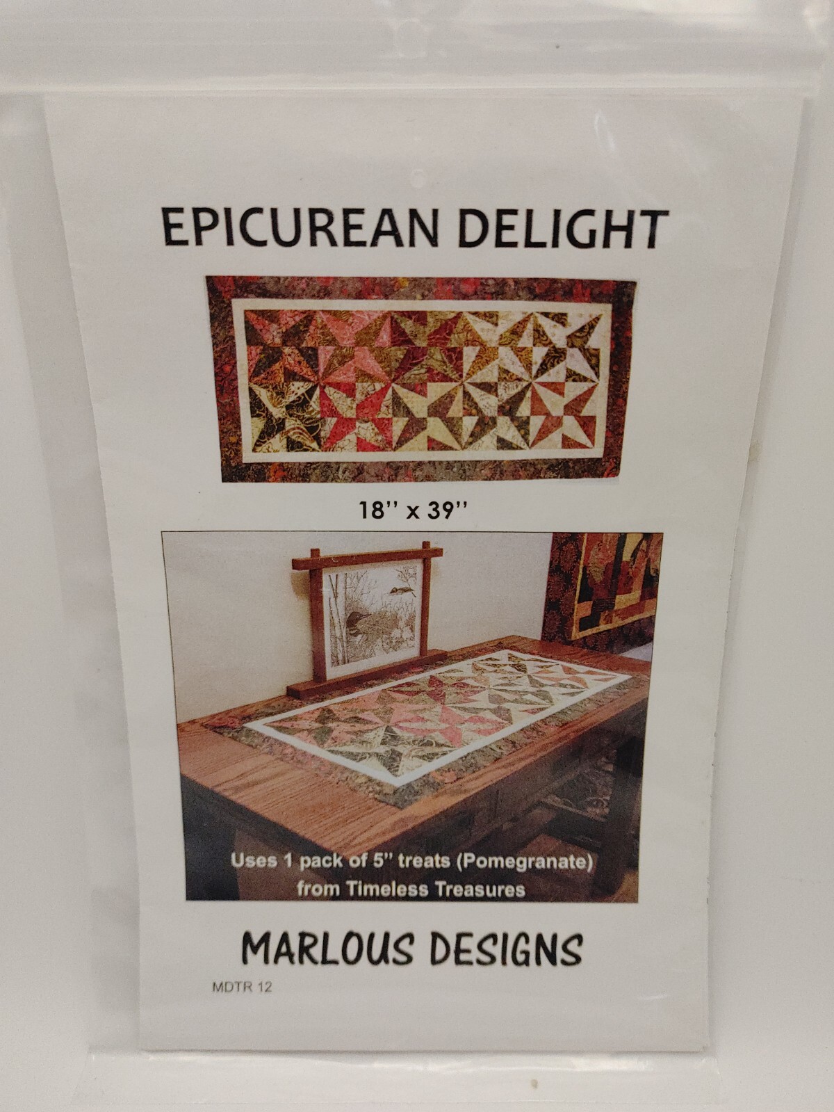 Epicurean Delight Quilt Pattern by Marlous Designs (18" x 39")