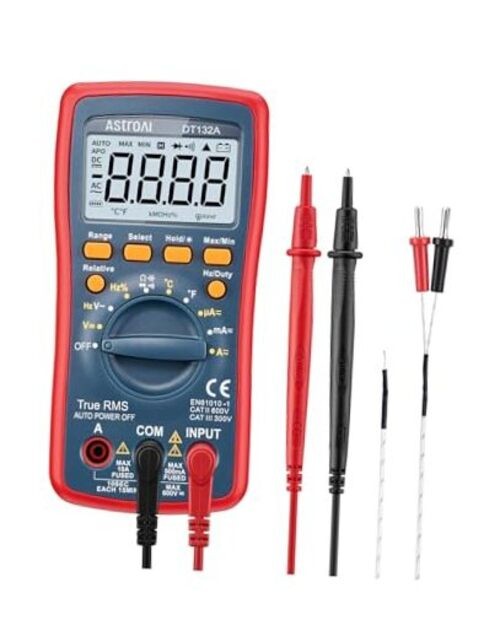 Digital Multimeter, TRMS 4000 Counts Volt Meter (Manual and DT132A Multimeter