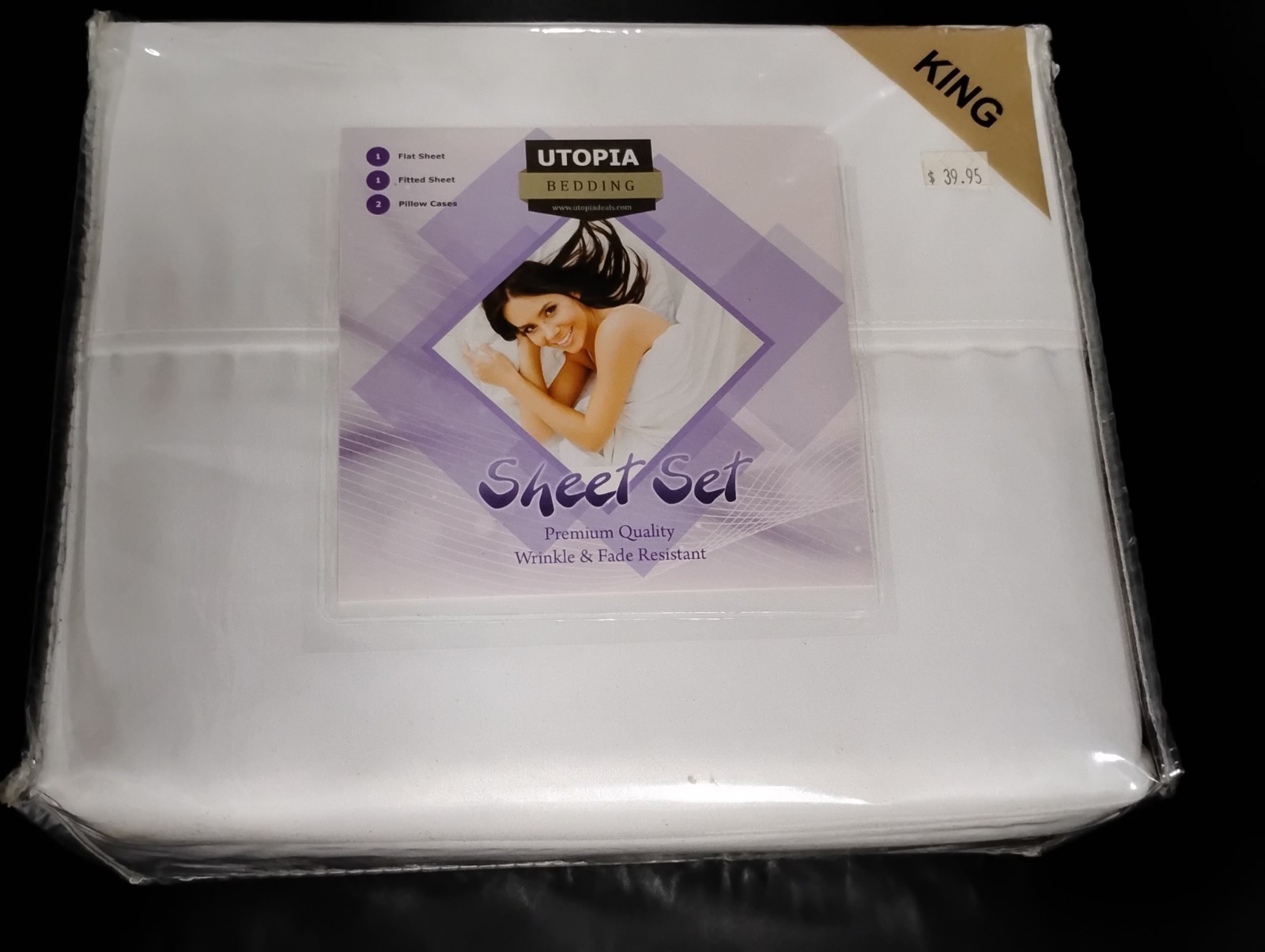 Utopia Bedding 4-Piece Bed Sheet Set KING WHITE NEW