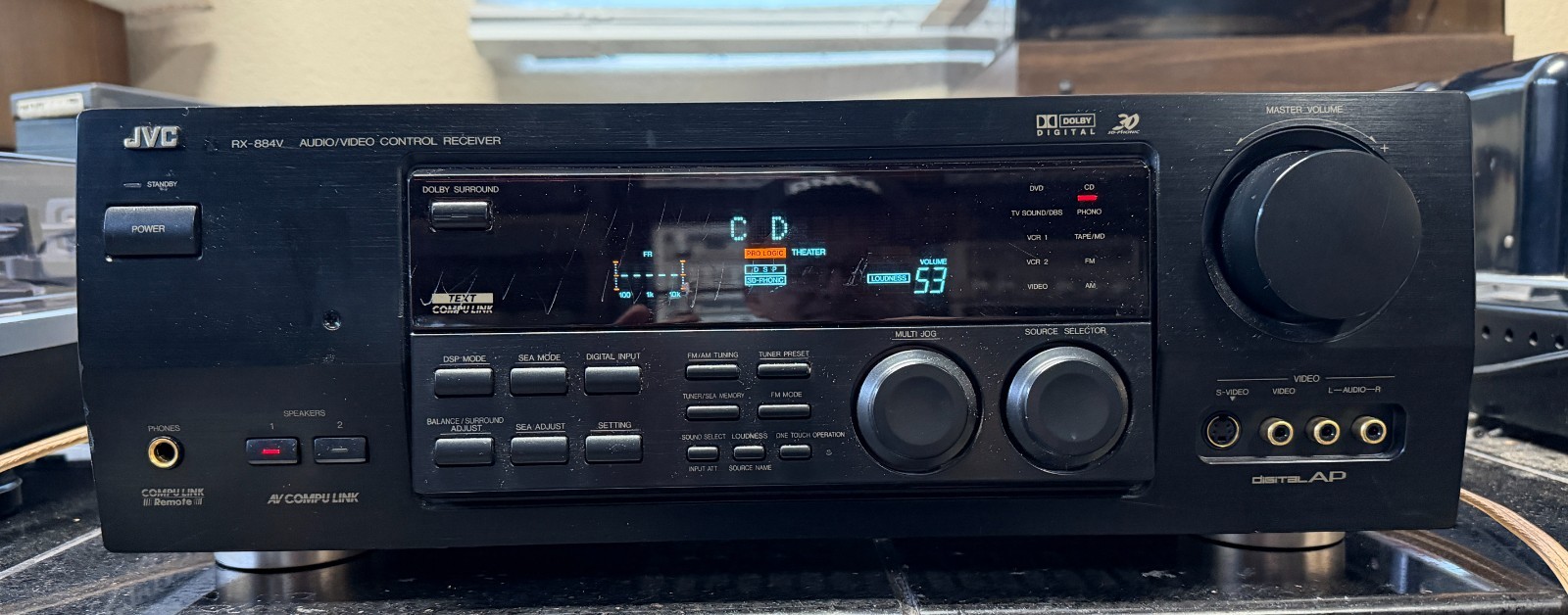 JVC RX-884V Audio/Video Control Receiver bundle with Remote; Tested SEE VIDEO