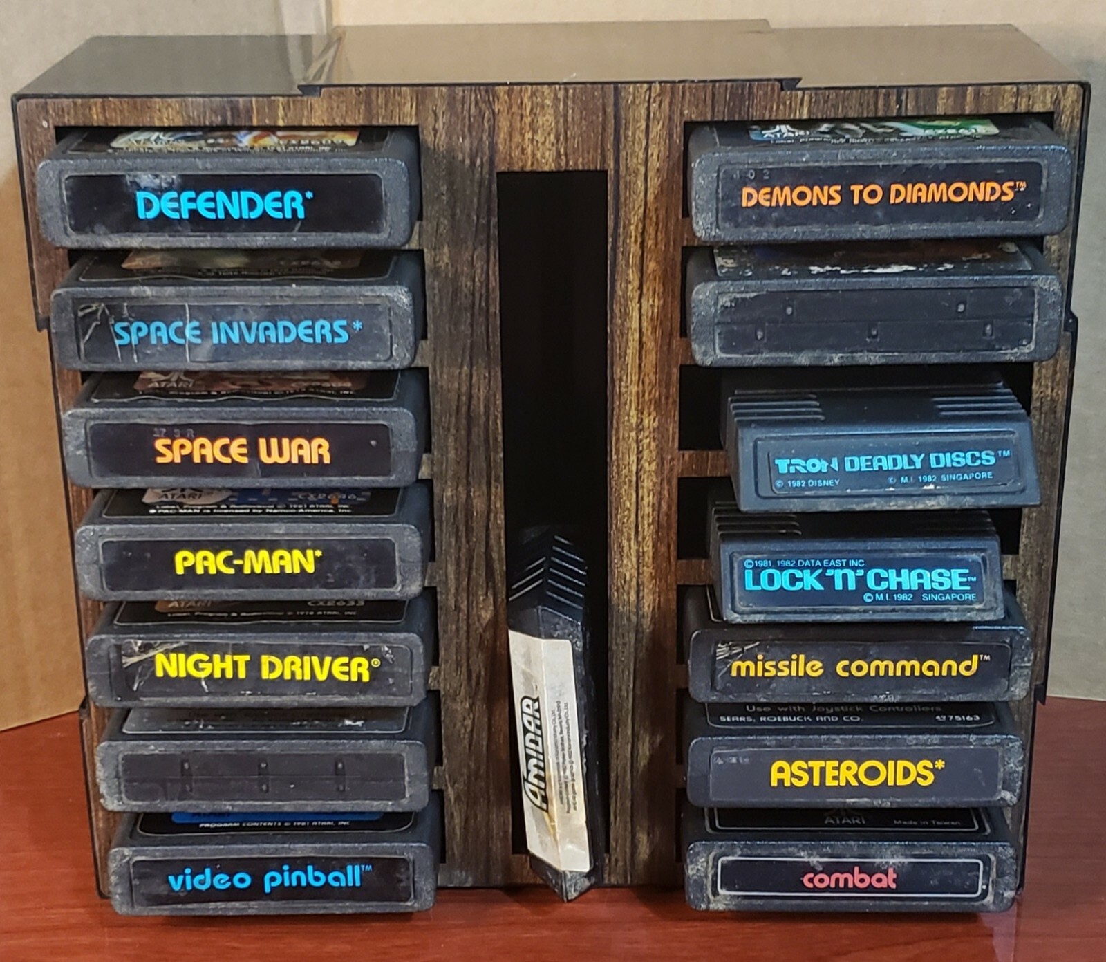 Vintage Atari Modular Cartridge Library for Games With (LOT OF 15 GAMES)