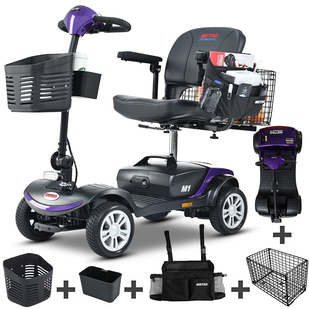 Outdoor Portable 300W 4-Wheel Power Electric Scooter for Seniors Adults Travel