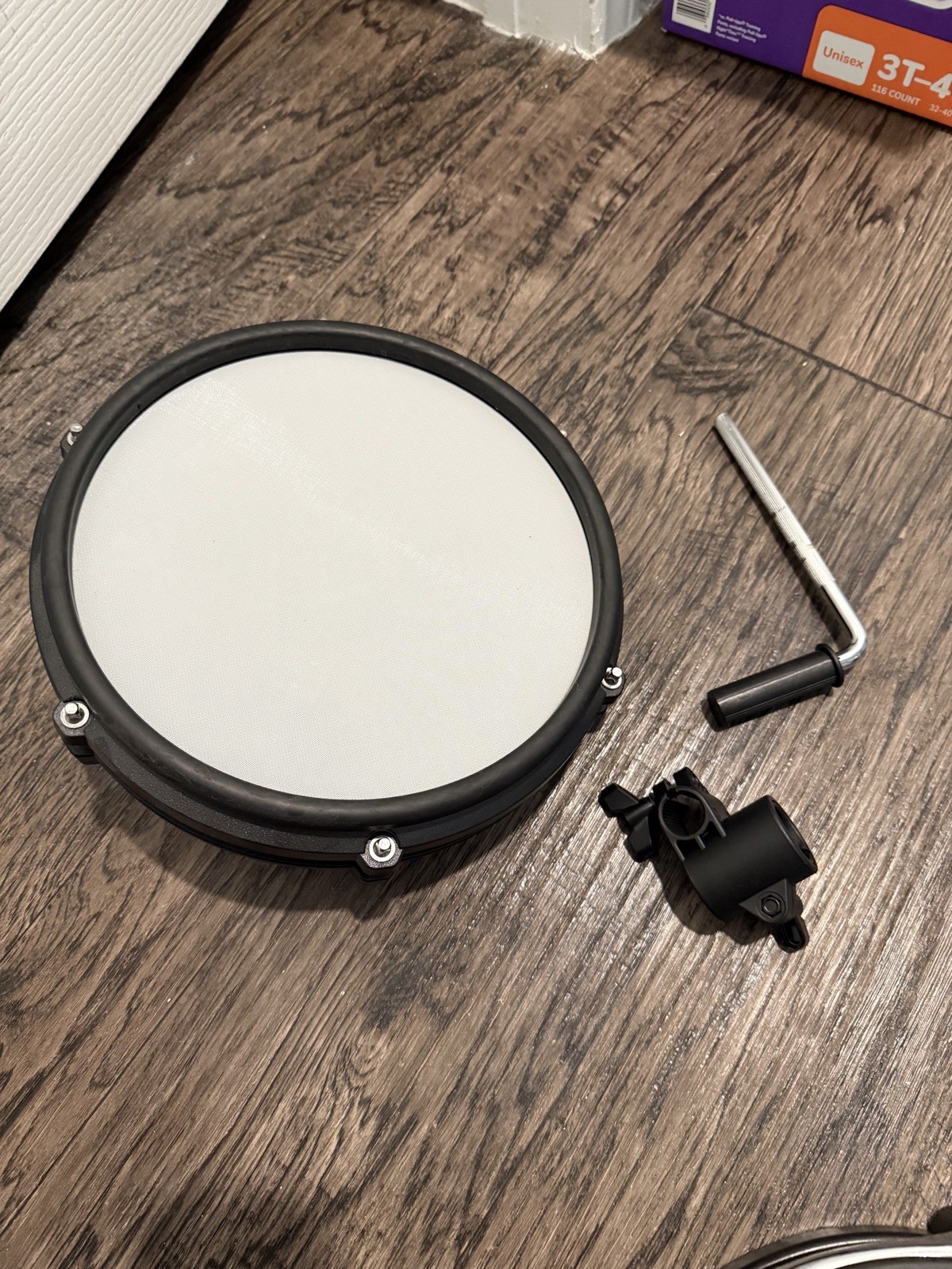 Alesis 10" Mesh Snare Drum Pad White/Red Dual Zone Nitro Max Pad w/ Clamp&Lbar