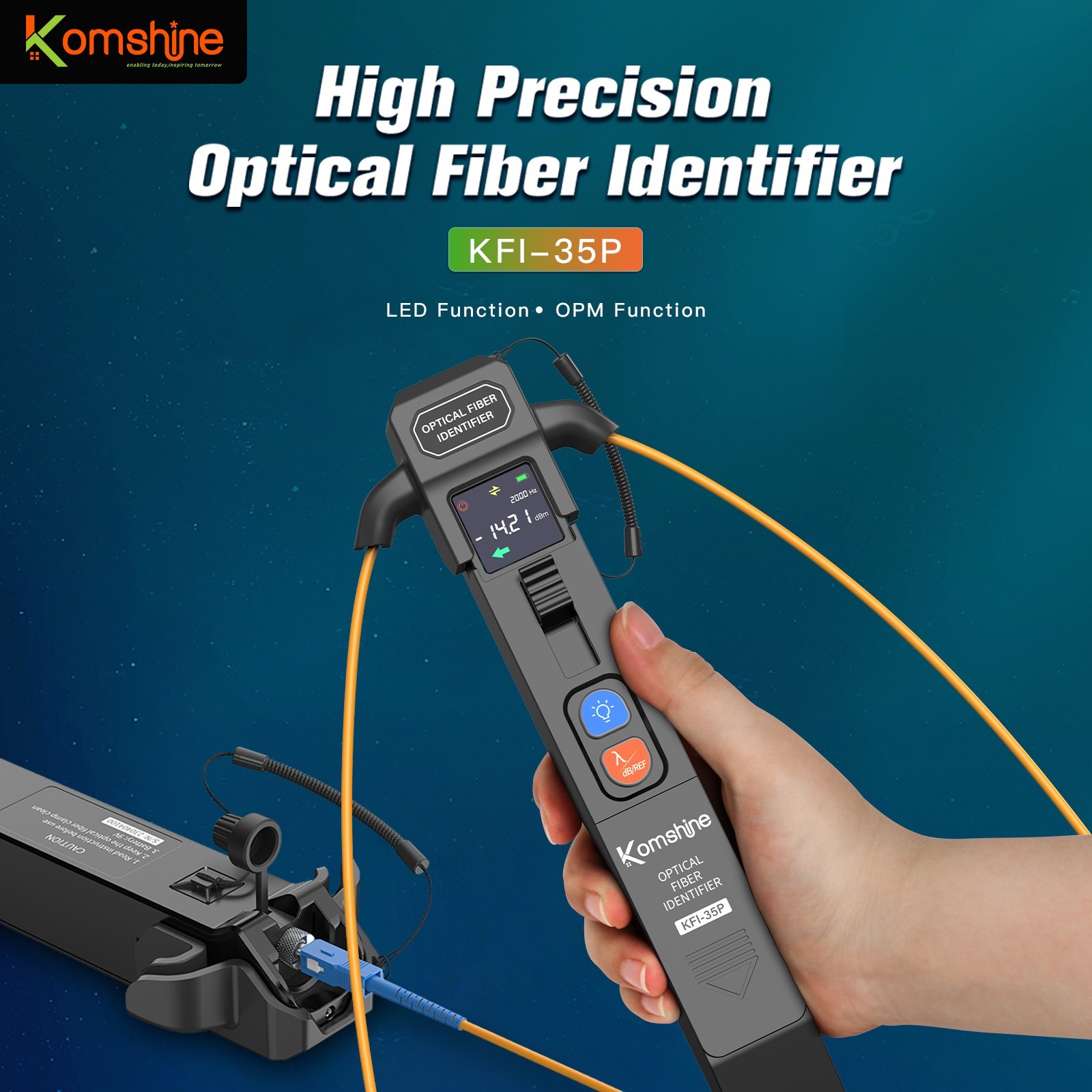 800-1700nm Live Optical Fiber Identifier Built in Optical Power Meter OPM