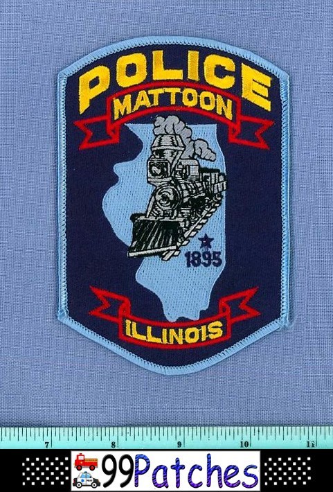 MATTOON ILLINOIS Police Shoulder Patch OLD STEAM RAILROAD TRAIN 6D