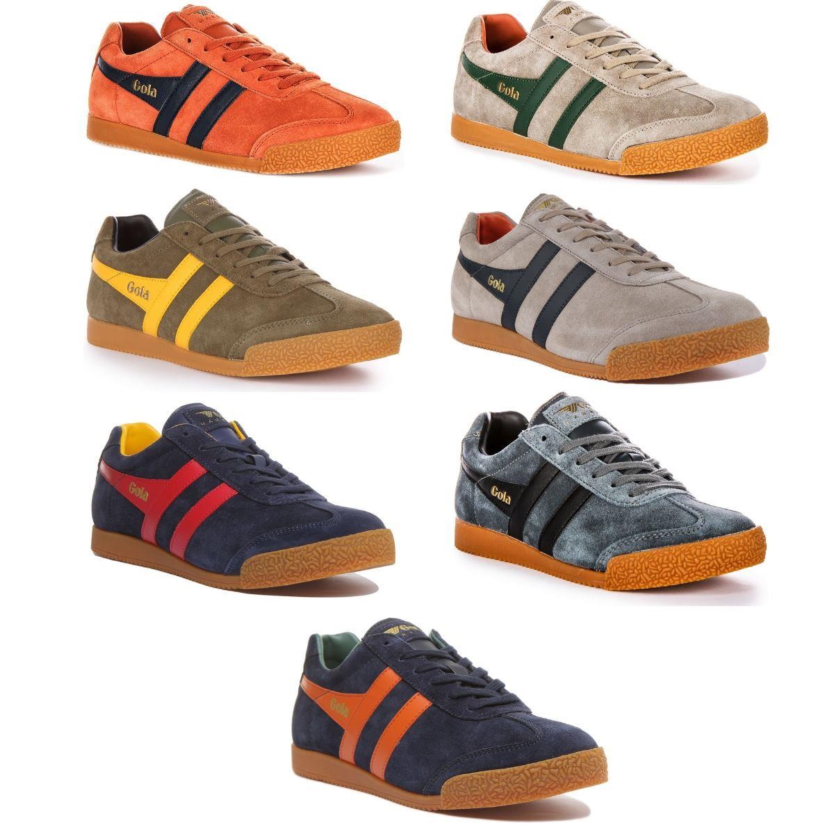 Gola Classics Mens Harrier In Navy Orange Classic Lace Up Suede Size US 7 - 13