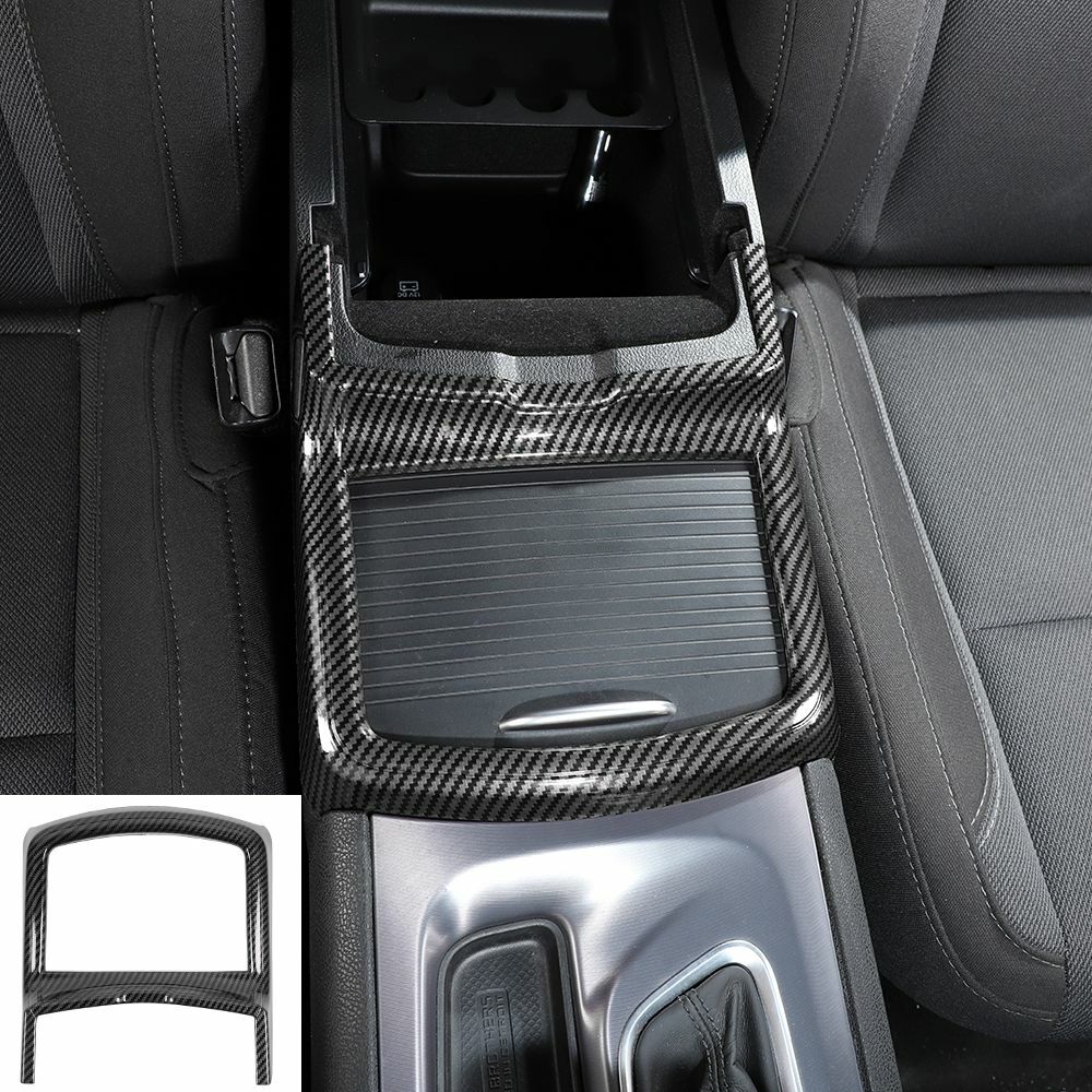 Central Cup Holder Frame Trim Decor Cover For Dodge Charger 2011-23 Carbon Fiber